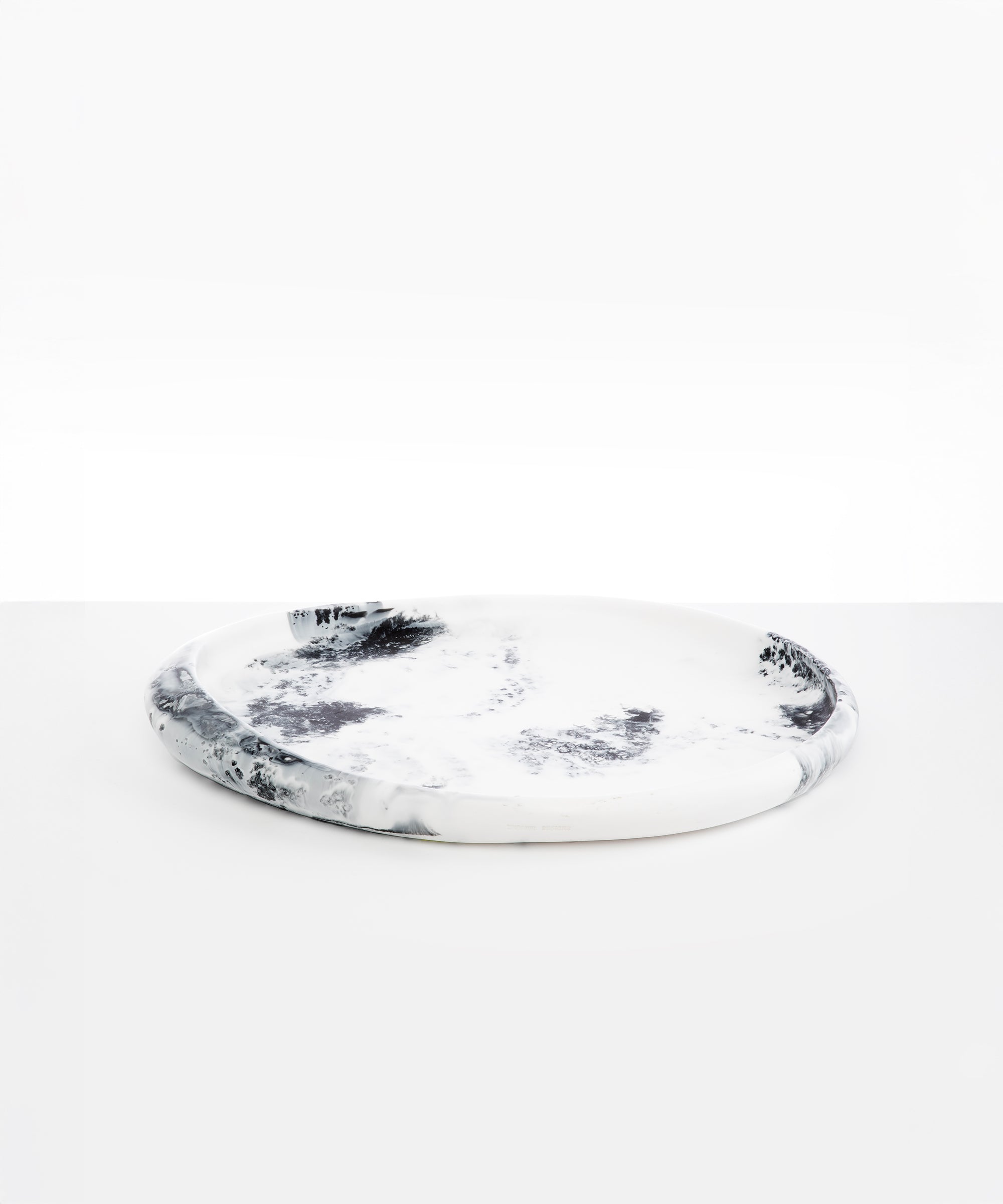 Dinosaur Designs Rock Tray in White Marble Colour resin.