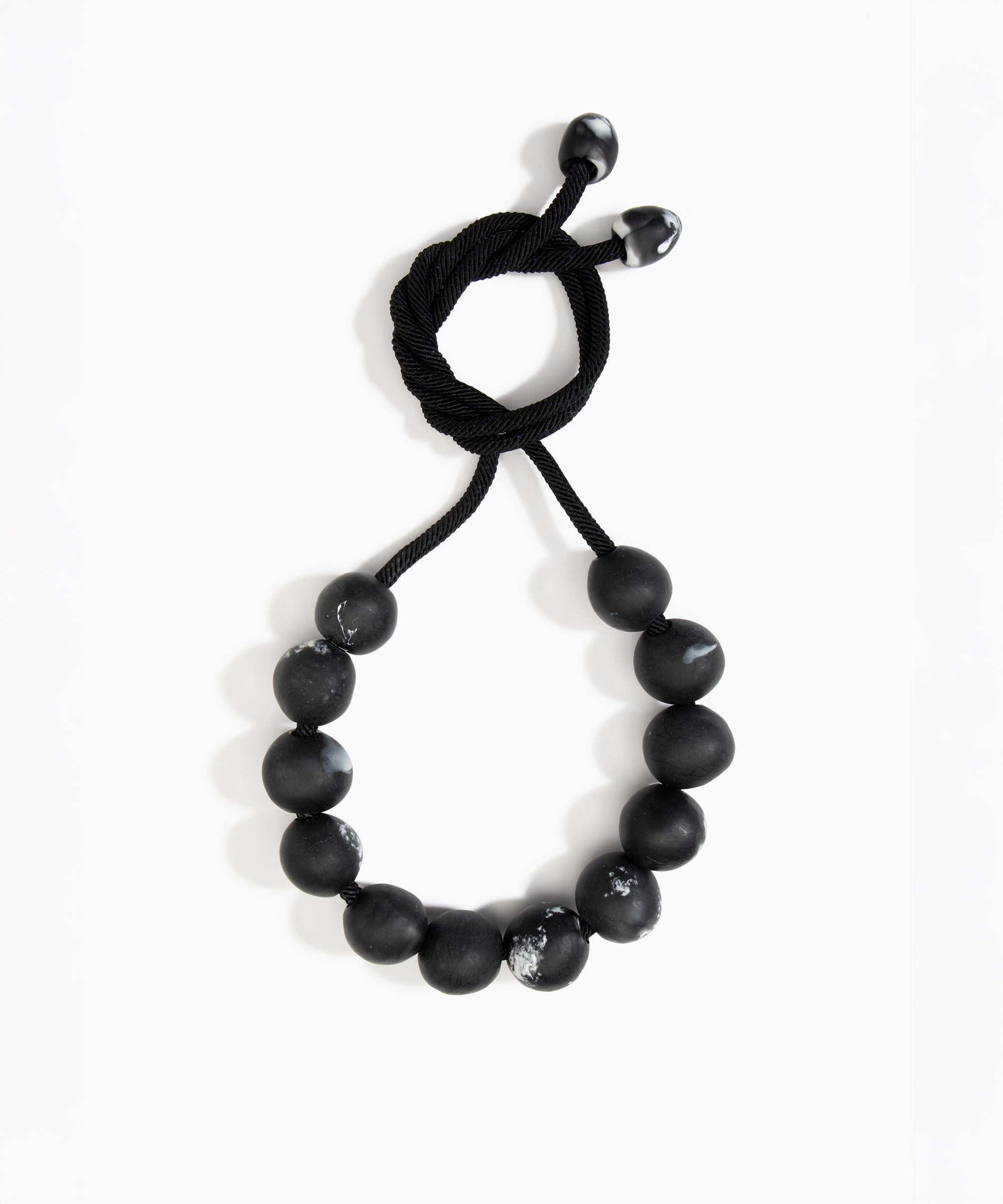 Dinosaur Designs Bold Ball Necklace in Black Marble color resin