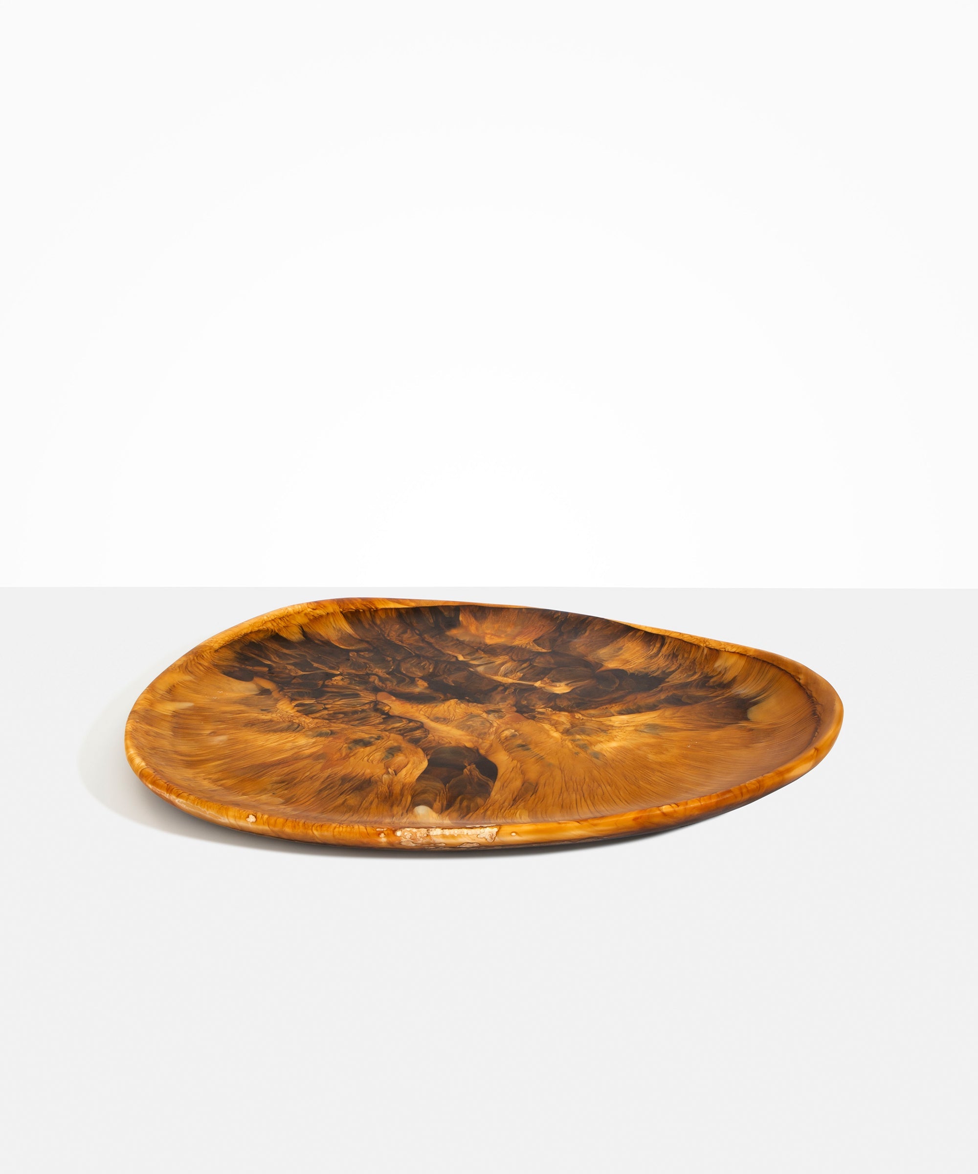 Dinosaur Designs Large Pebble Platter in Dark Horn Colour resin.