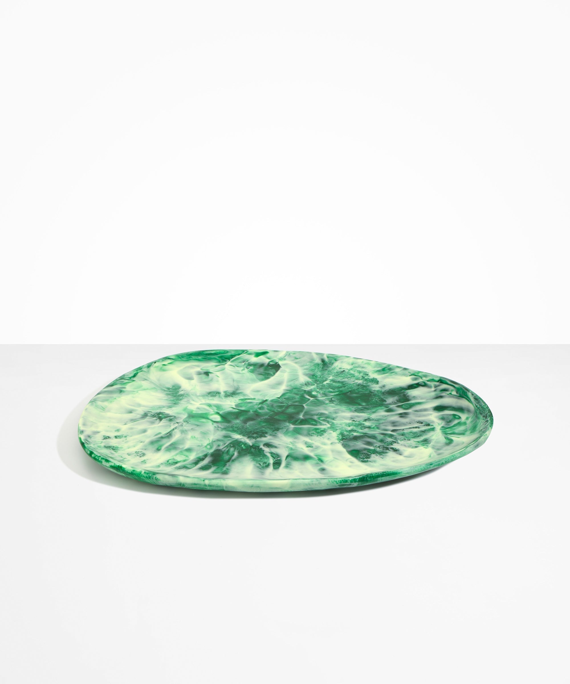 Dinosaur Designs Large Pebble Platter in Grass Colour resin.