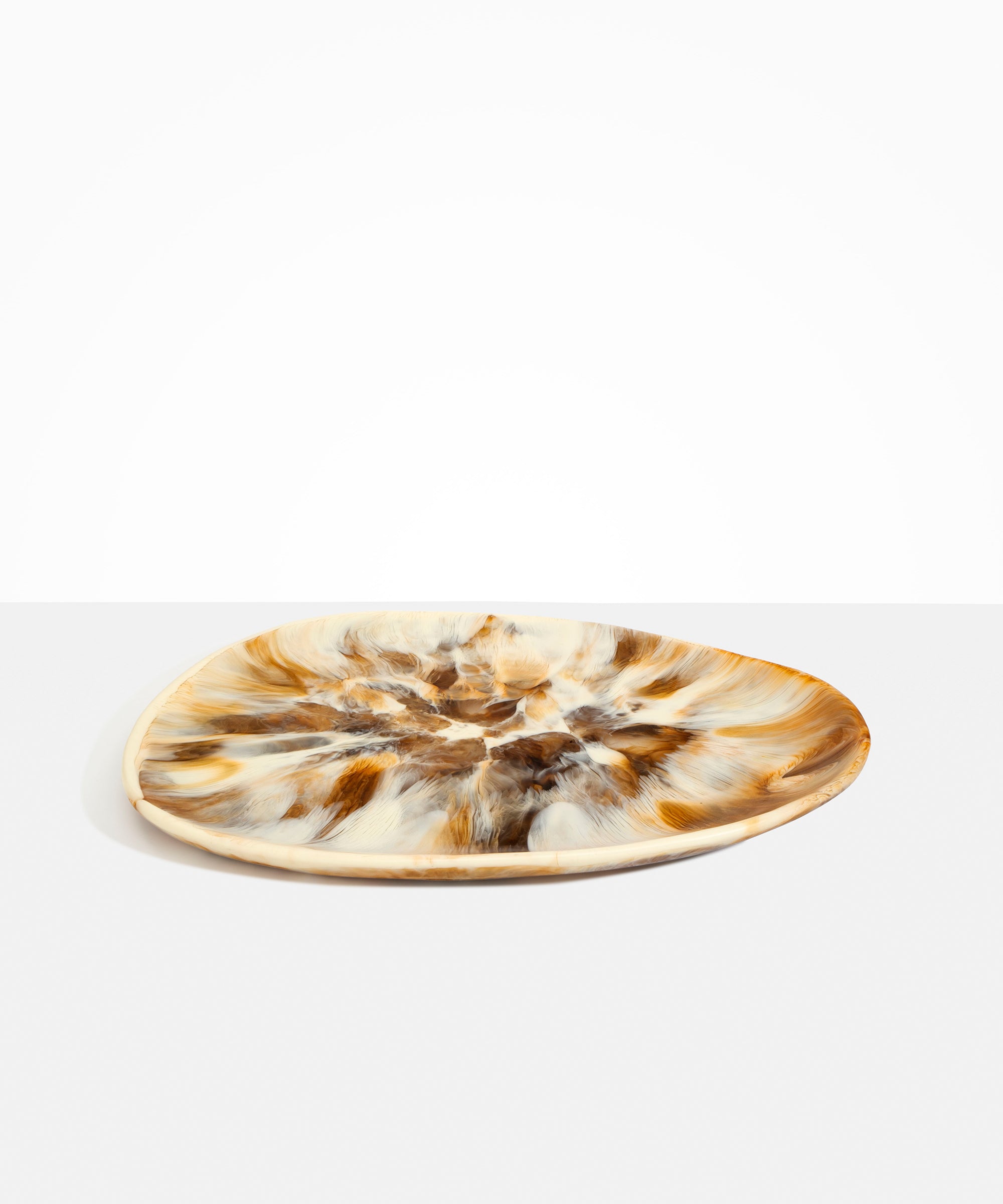 Dinosaur Designs Large Pebble Platter in Light Horn Colour resin.