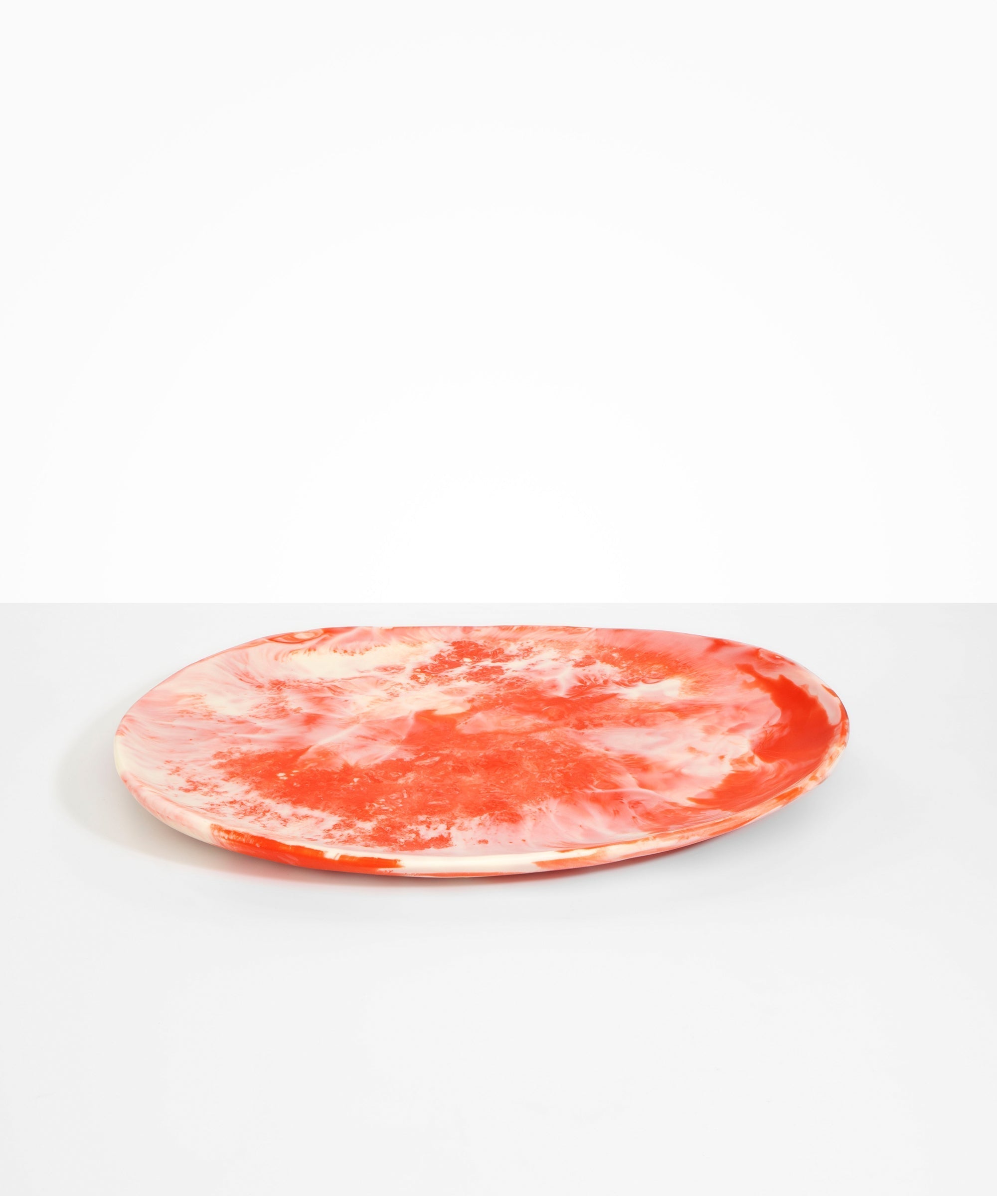 Dinosaur Designs Large Pebble Platter in Strawberry Colour resin.