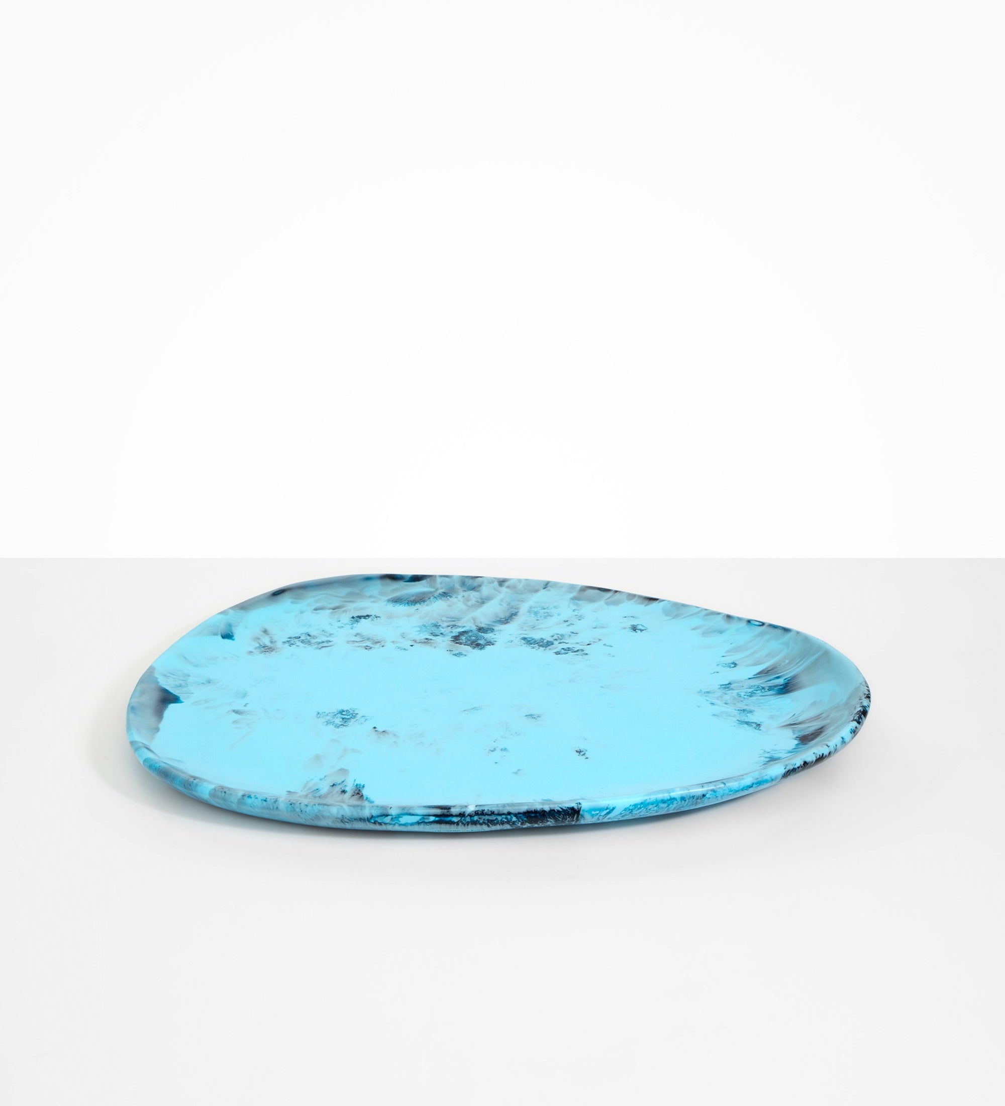 Dinosaur Designs Large Pebble Platter Serving Platters in Water color resin