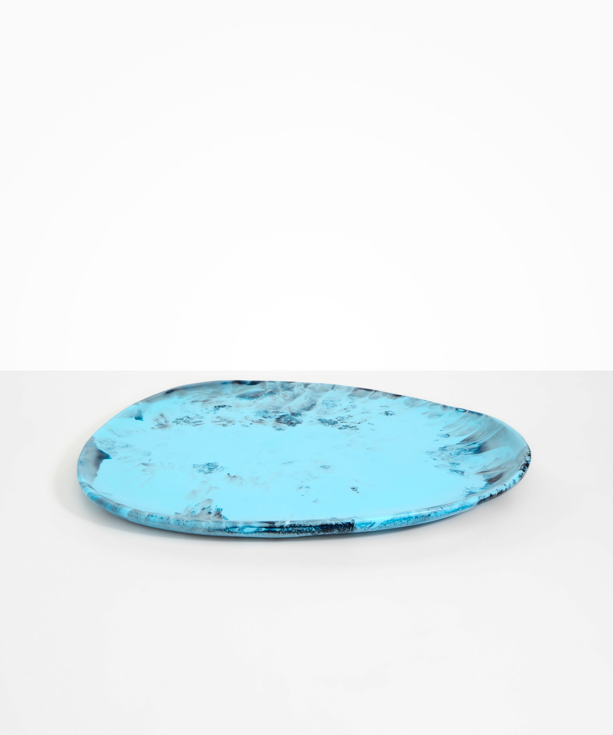 Dinosaur Designs Large Pebble Platter in Water Colour resin.