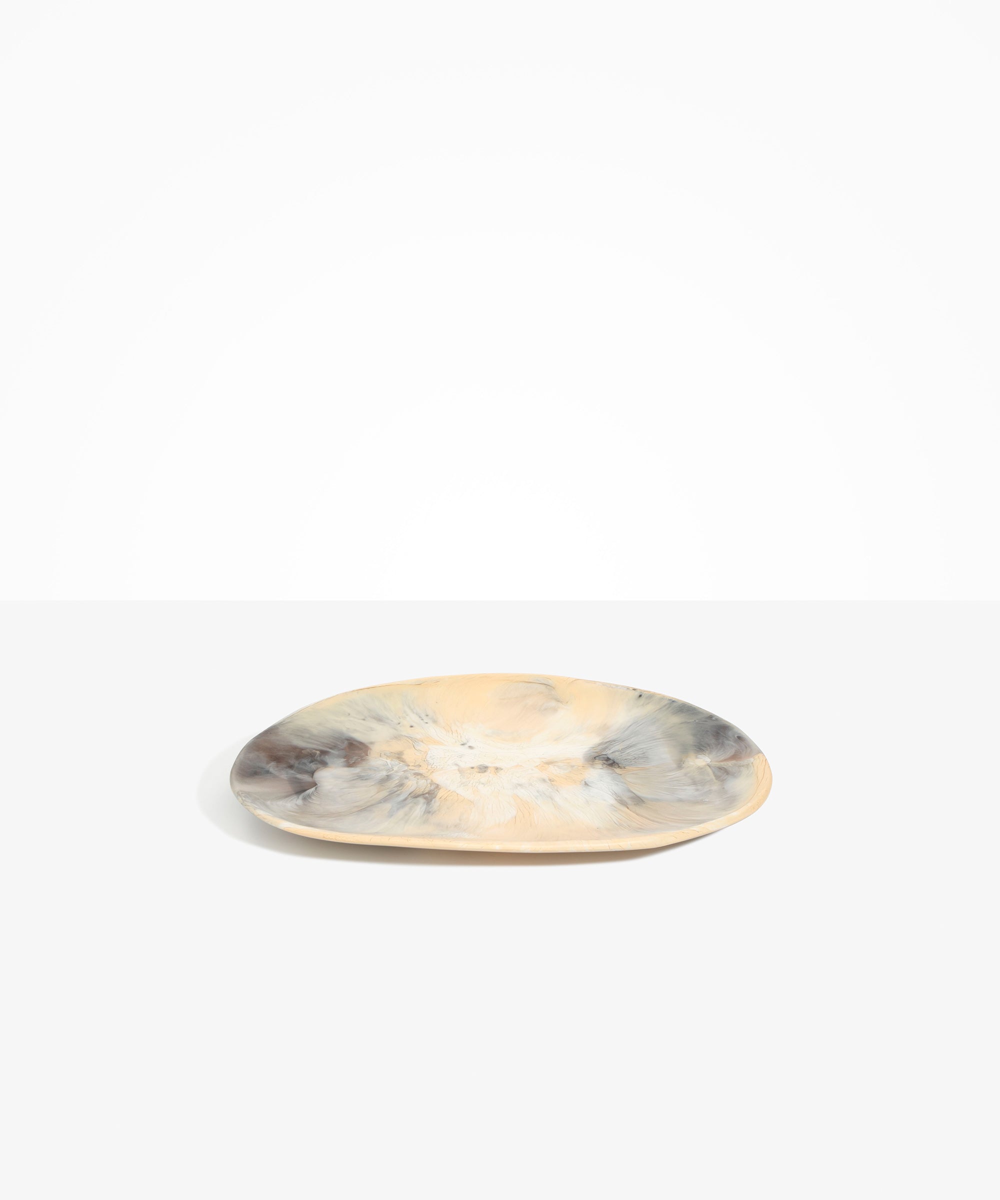 Dinosaur Designs Large Temple Platter in Sandy Pearl color resin
