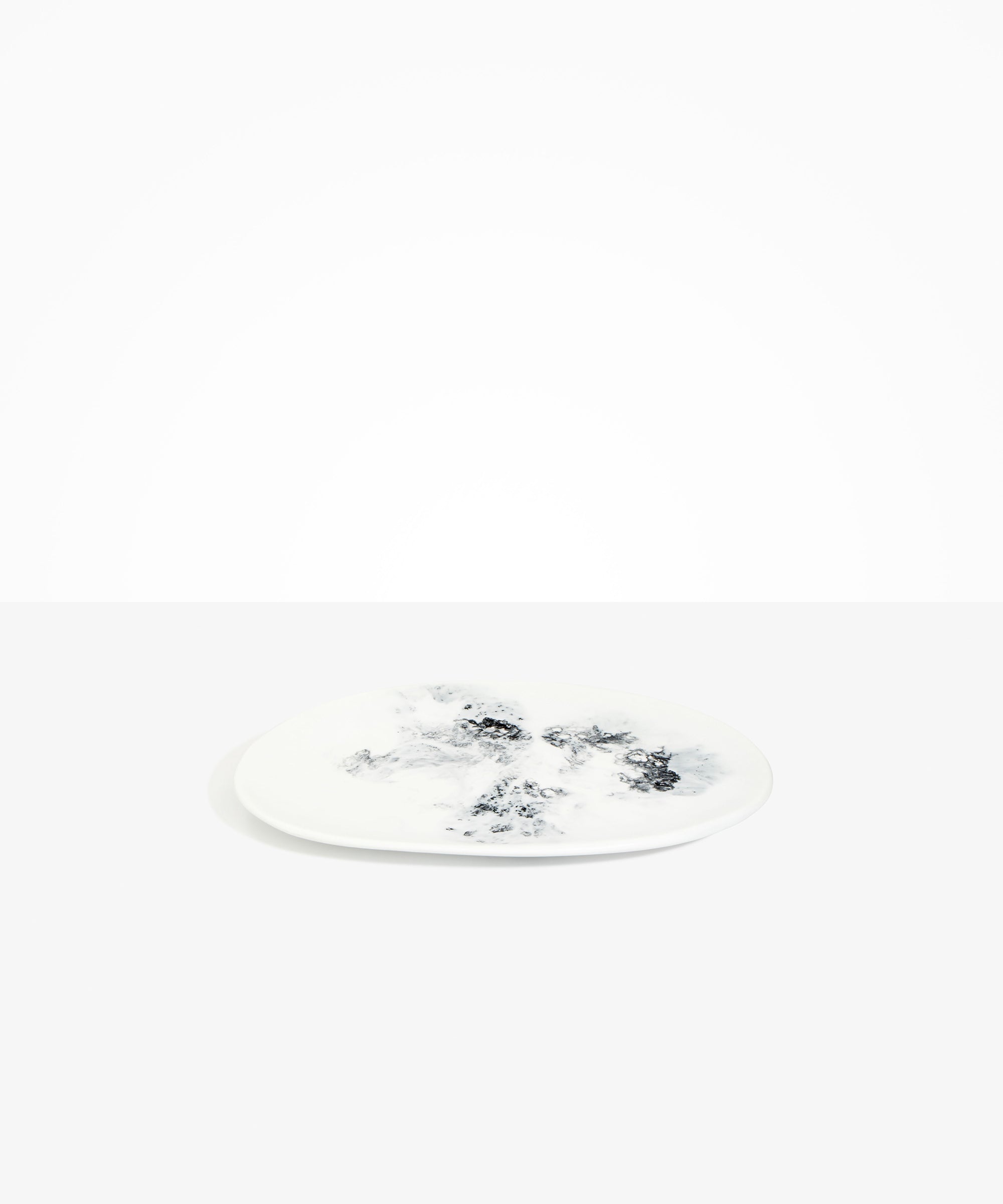 Dinosaur Designs Large Temple Platter in White Marble color resin