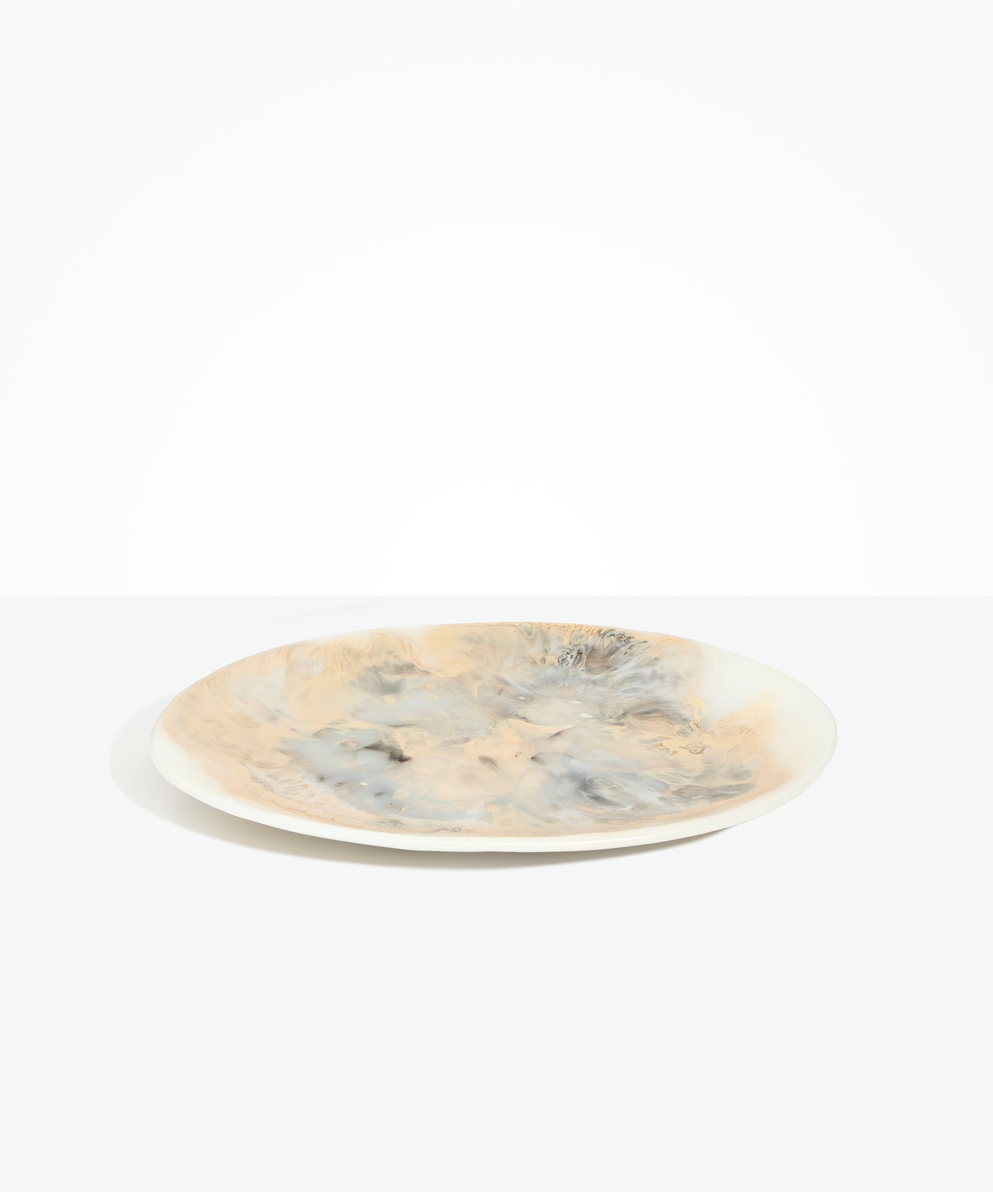 Dinosaur Designs Long Temple Platter in Sandy Pearl color resin