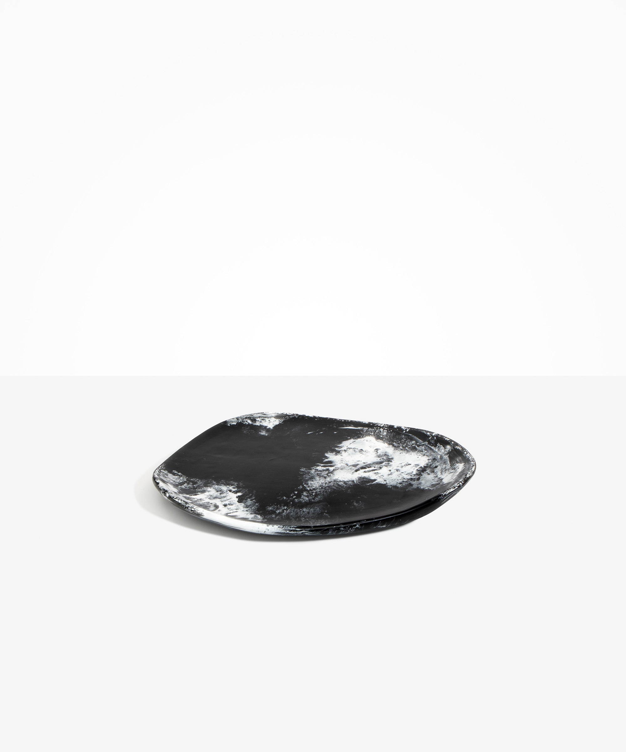 Dinosaur Designs Pebble Plate Serving Platters in Black Marble Colour resin