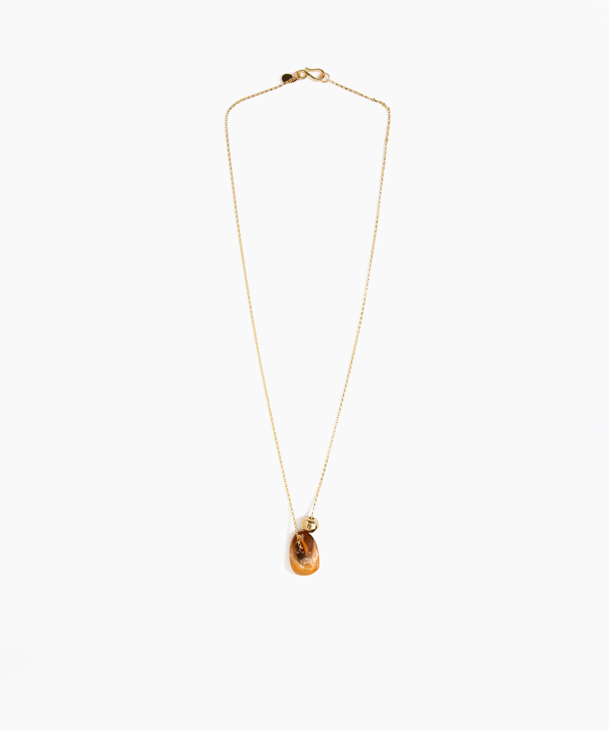 Dinosaur Designs Joie De Vivre Pendant in Dark Horn Colour resin with Gold-Filled Material.