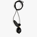 Dinosaur Designs Rock Cluster Pendant in Black color resin with Nano-Coated Brass Bead Material