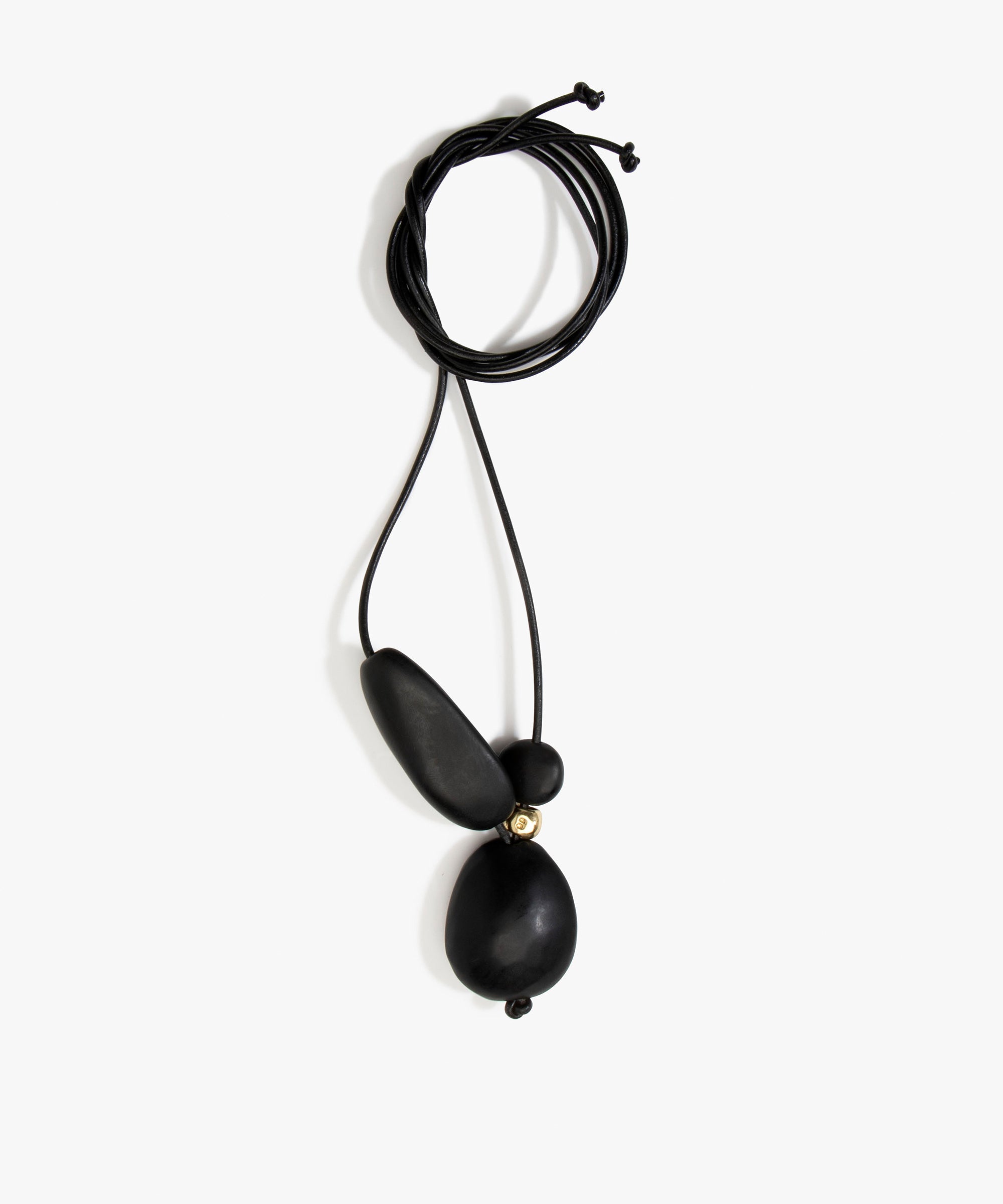 Dinosaur Designs Rock Cluster Pendant in Black color resin with Nano-Coated Brass Bead Material