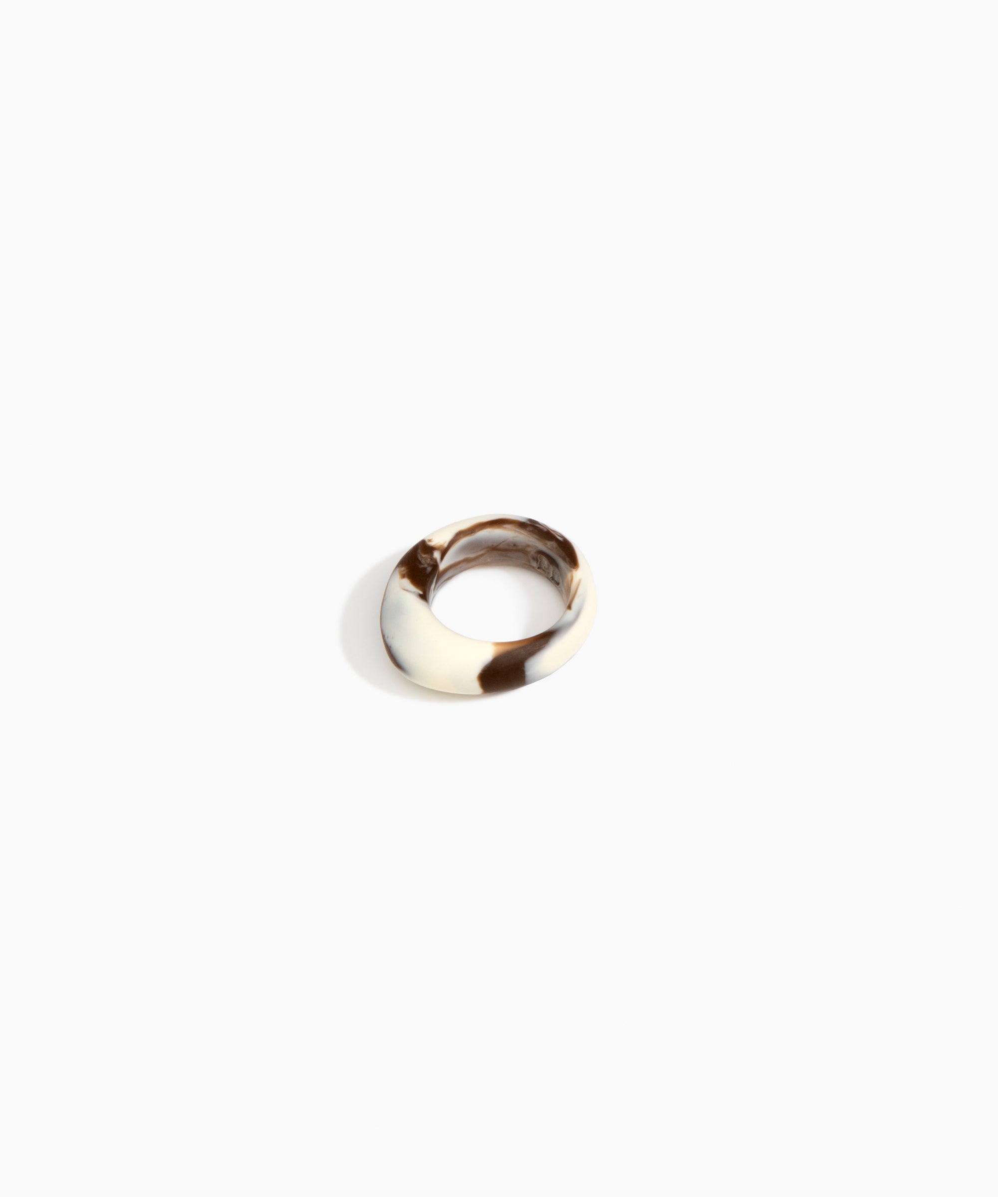 Dinosaur Designs Slate Ring in Cappuccino Colour resin with Regular Fit..