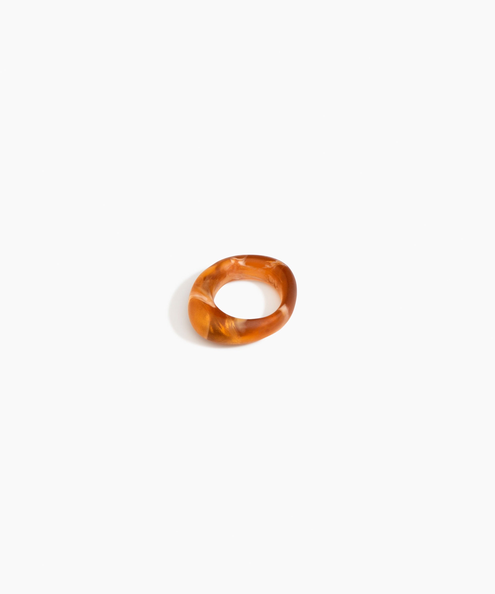 Dinosaur Designs Slate Ring in Dark Horn Colour resin with Regular Fit..