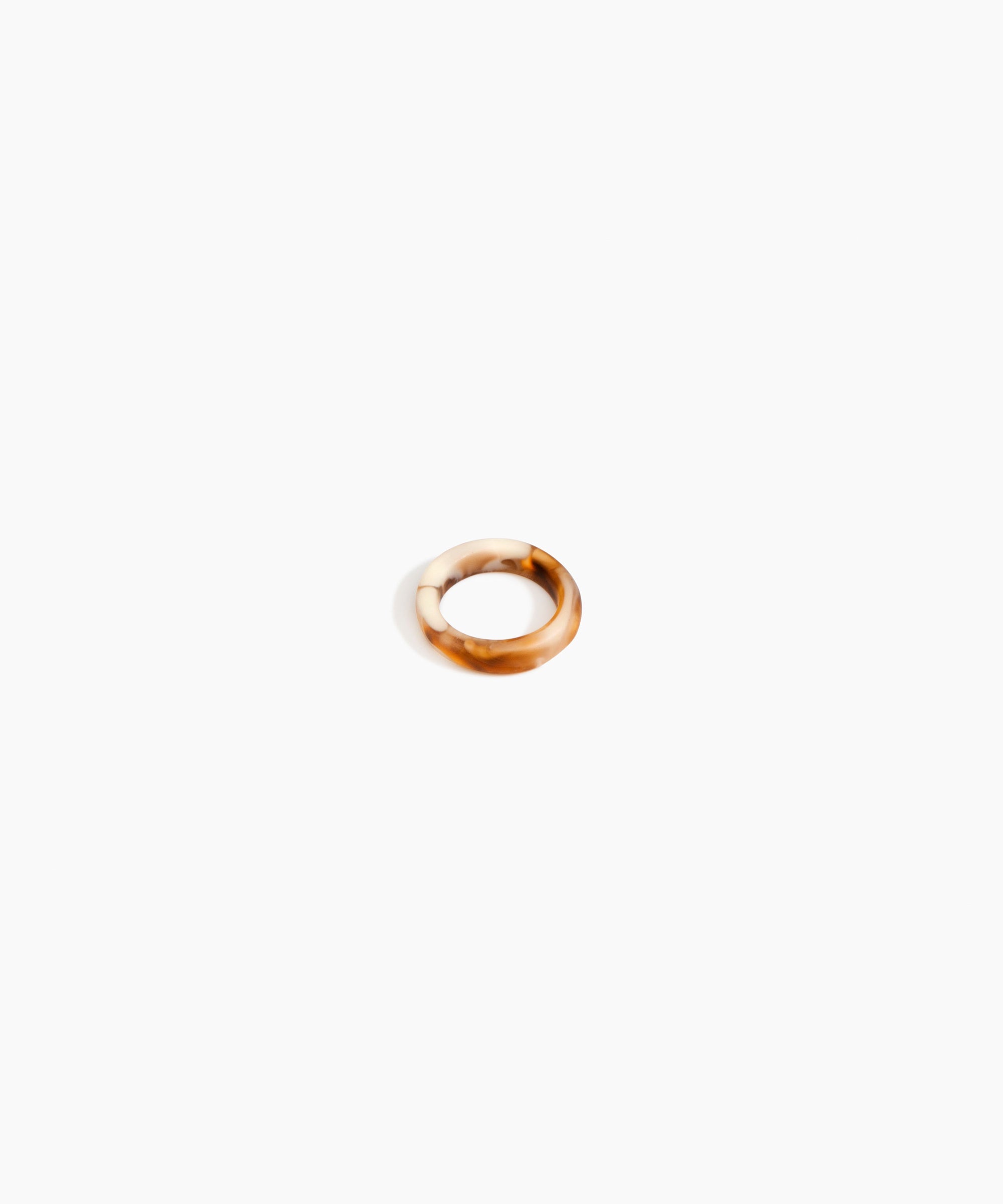 Dinosaur Designs Modern Tribal Band Ring in Light Horn Colour resin with Wide Fit..
