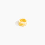 Dinosaur Designs Band Ring in Daisy Colour resin with Wide Fit