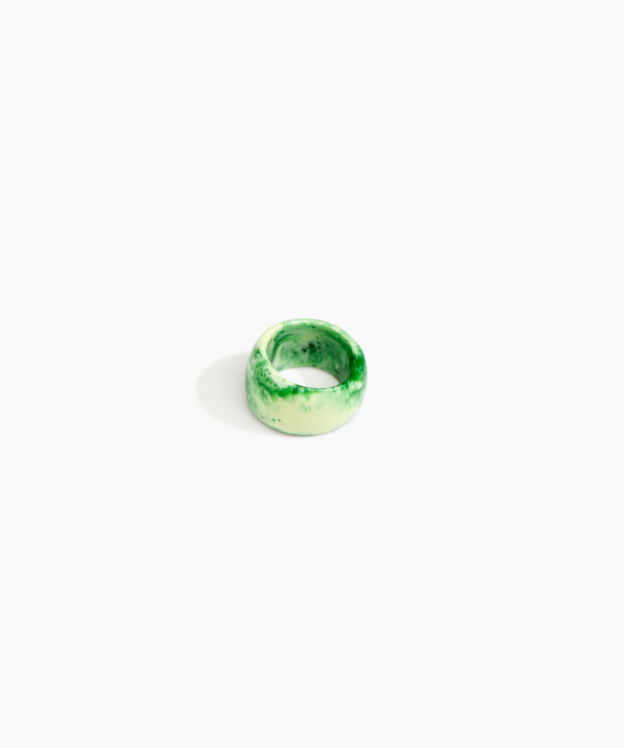 Dinosaur Designs Band Ring in Grass Colour resin with Wide Fit..