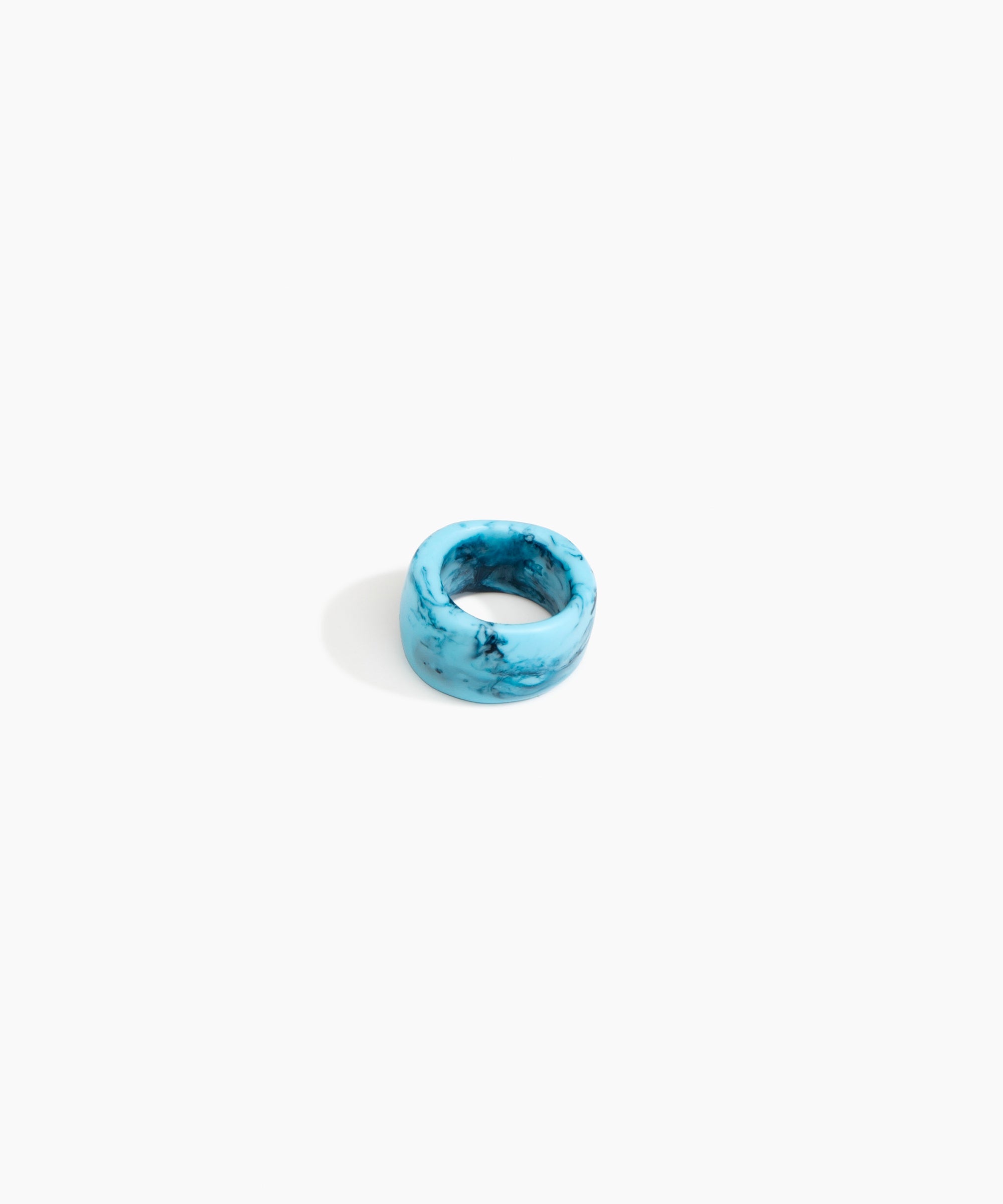 Dinosaur Designs Band Ring in Water Colour resin with Wide Fit