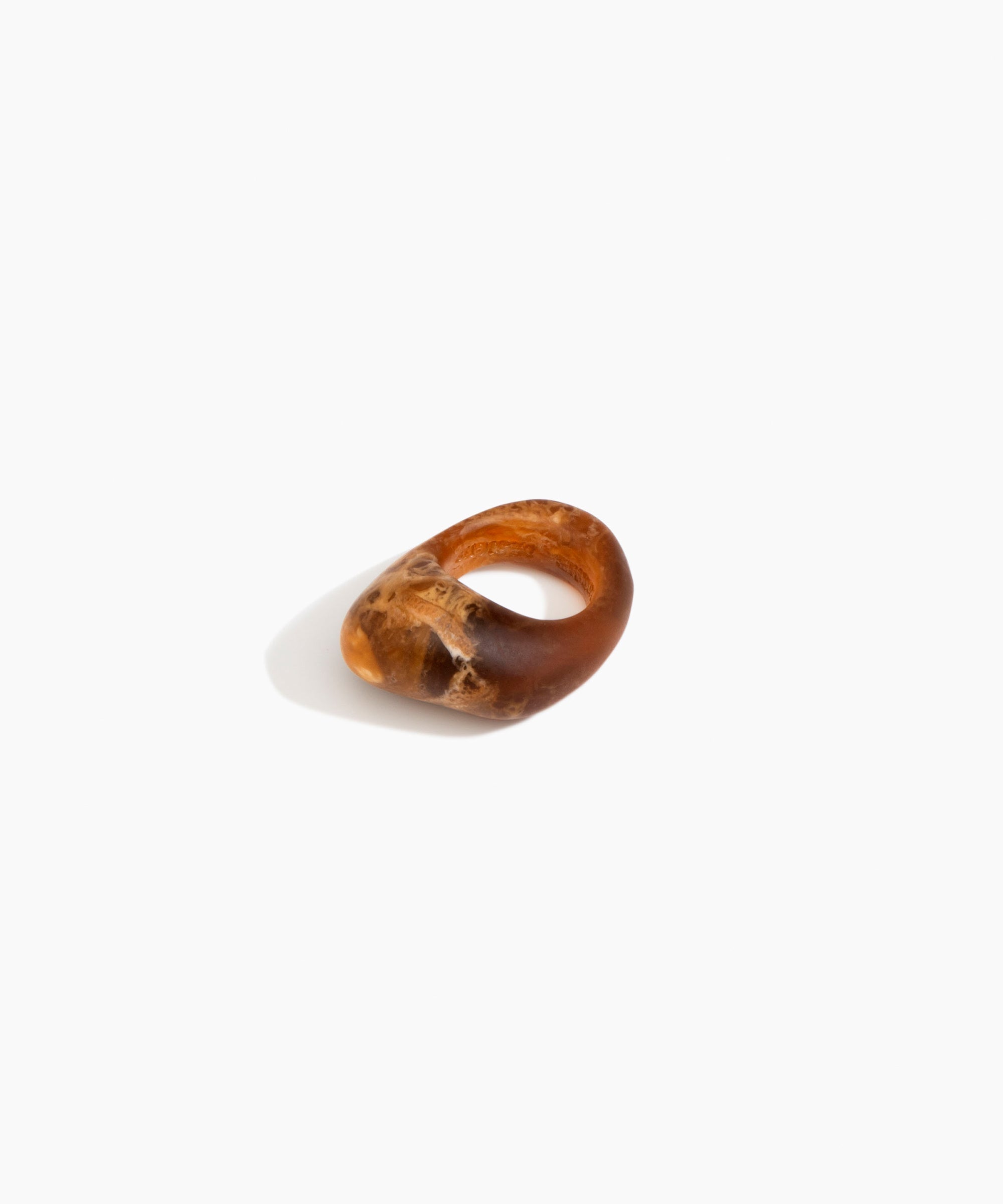 Dinosaur Designs Pebble Ring in Dark Horn Colour resin with Regular Fit