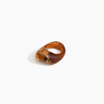 Dinosaur Designs Pebble Ring in Dark Horn Colour resin with Regular Fit.