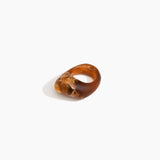 Dinosaur Designs Pebble Ring in Dark Horn Colour resin with Regular Fit.