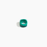 Dinosaur Designs Polished Cube Ring in Mineral Swirl color resin with Regular Fit