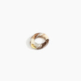 Dinosaur Designs Round Rock Ring in Cappuccino Colour resin.