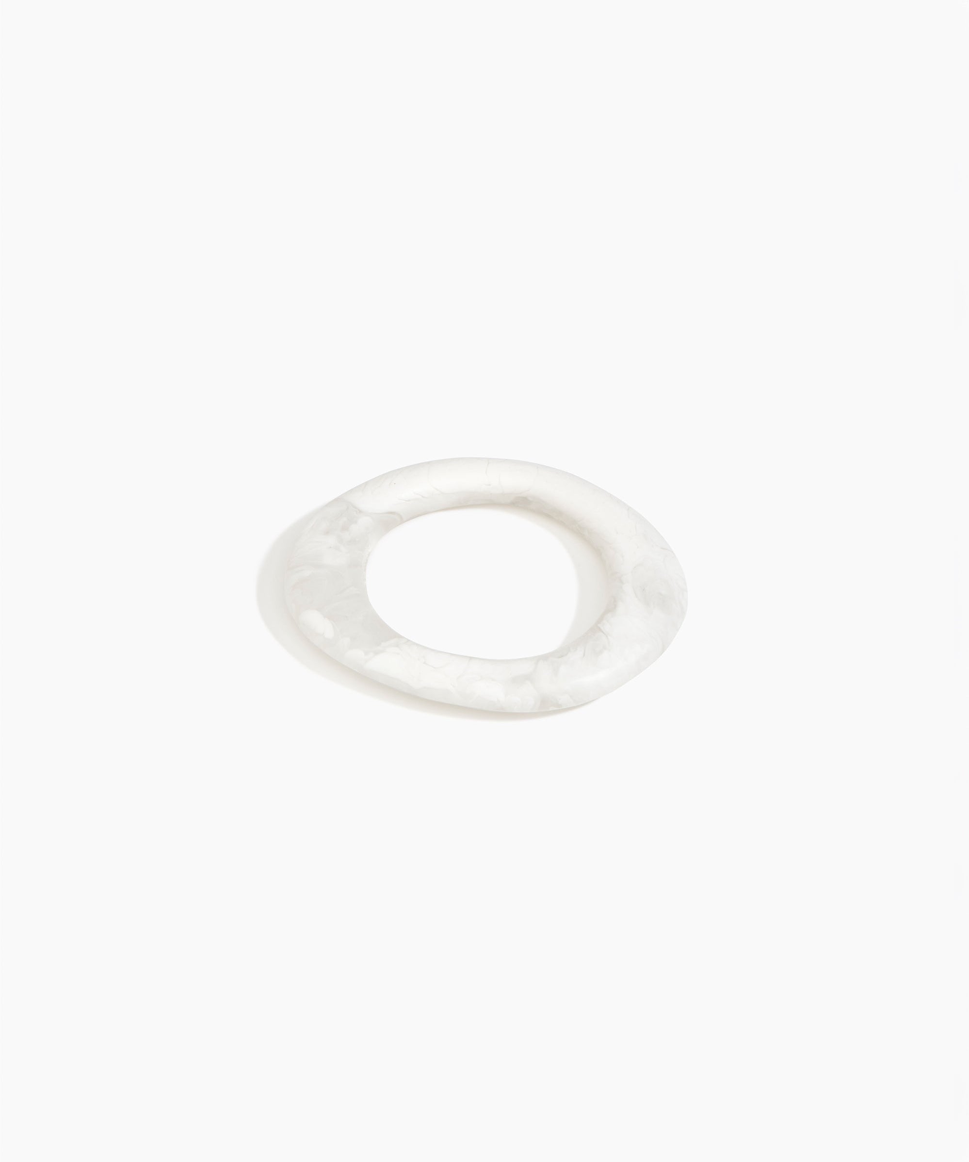 Dinosaur Designs Small Drift Bangle in Snow Swirl Colour resin with Wide Fit..