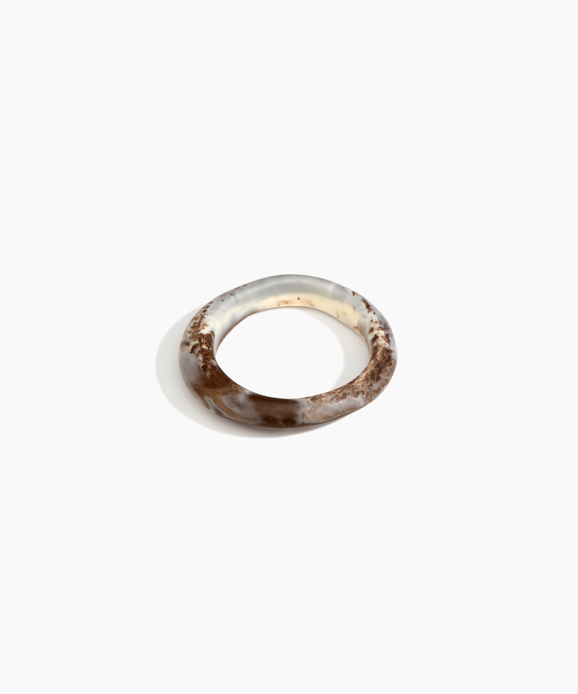 Dinosaur Designs Small Organic Bangle in Cappuccino Colour resin with Regular Fit.