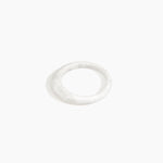 Dinosaur Designs Small Organic Bangle in Snow Swirl Colour resin with Regular Fit.