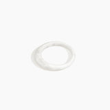 Dinosaur Designs Small Organic Bangle in Snow Swirl Colour resin with Regular Fit.