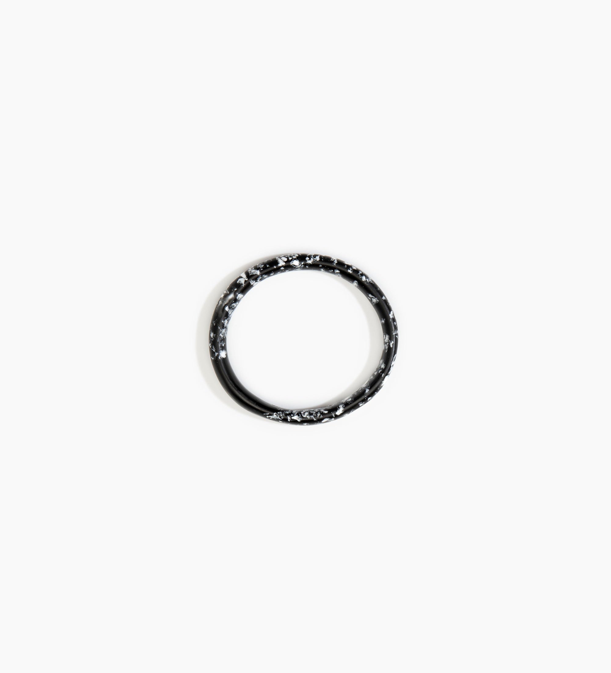 Dinosaur Designs Wishbone Bangle Bracelets in Black Marble Colour resin with Narrow Fit
