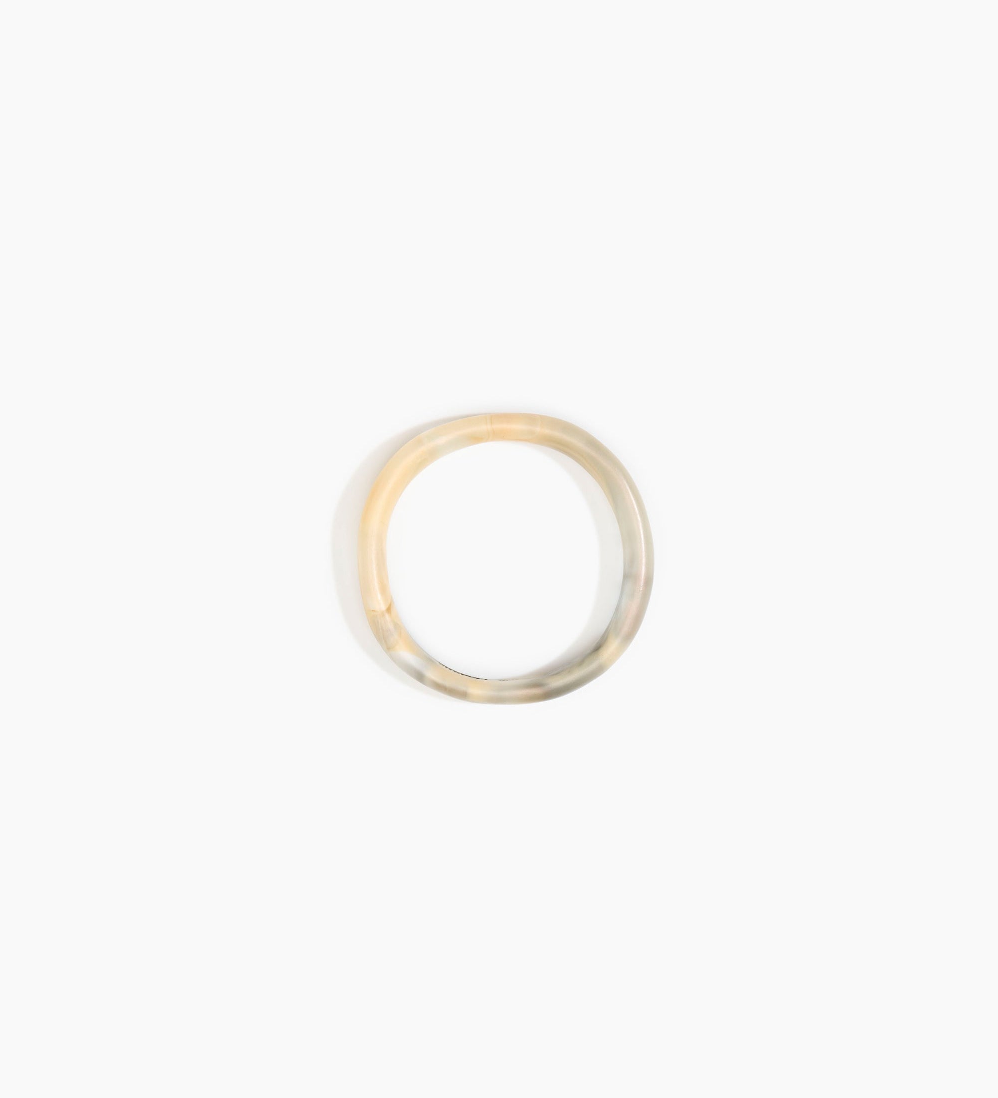 Dinosaur Designs Wishbone Bangle Bracelets in Sandy Pearl Colour resin with Narrow Fit