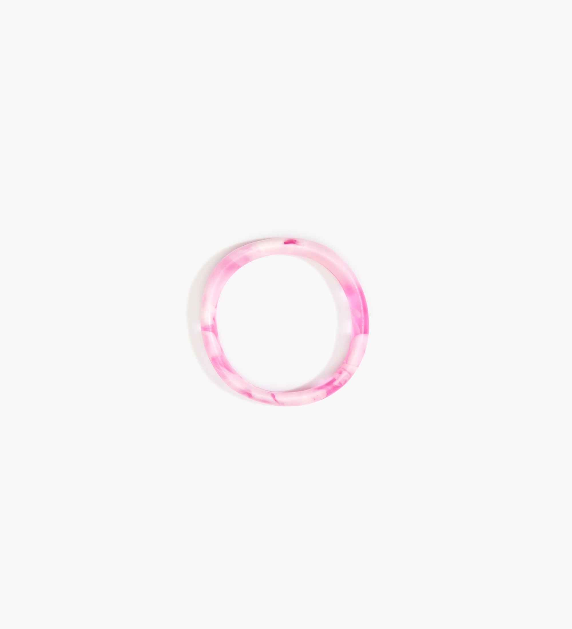 Dinosaur Designs Wishbone Bangle Bracelets in Shell Pink Colour resin with Narrow Fit