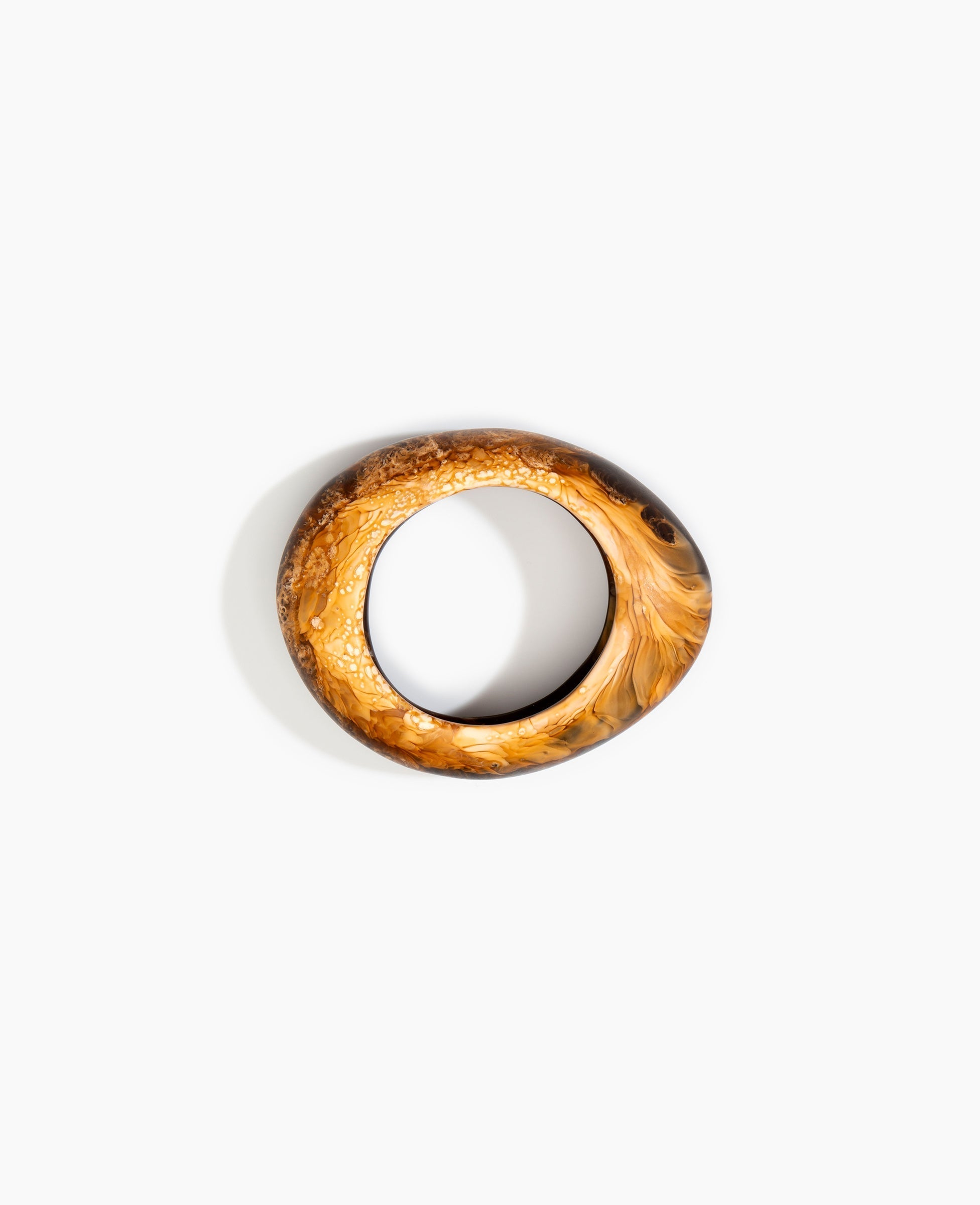 Dinosaur Designs Medium Rock Bangle Bracelets in Dark Horn color resin with Wide Fit