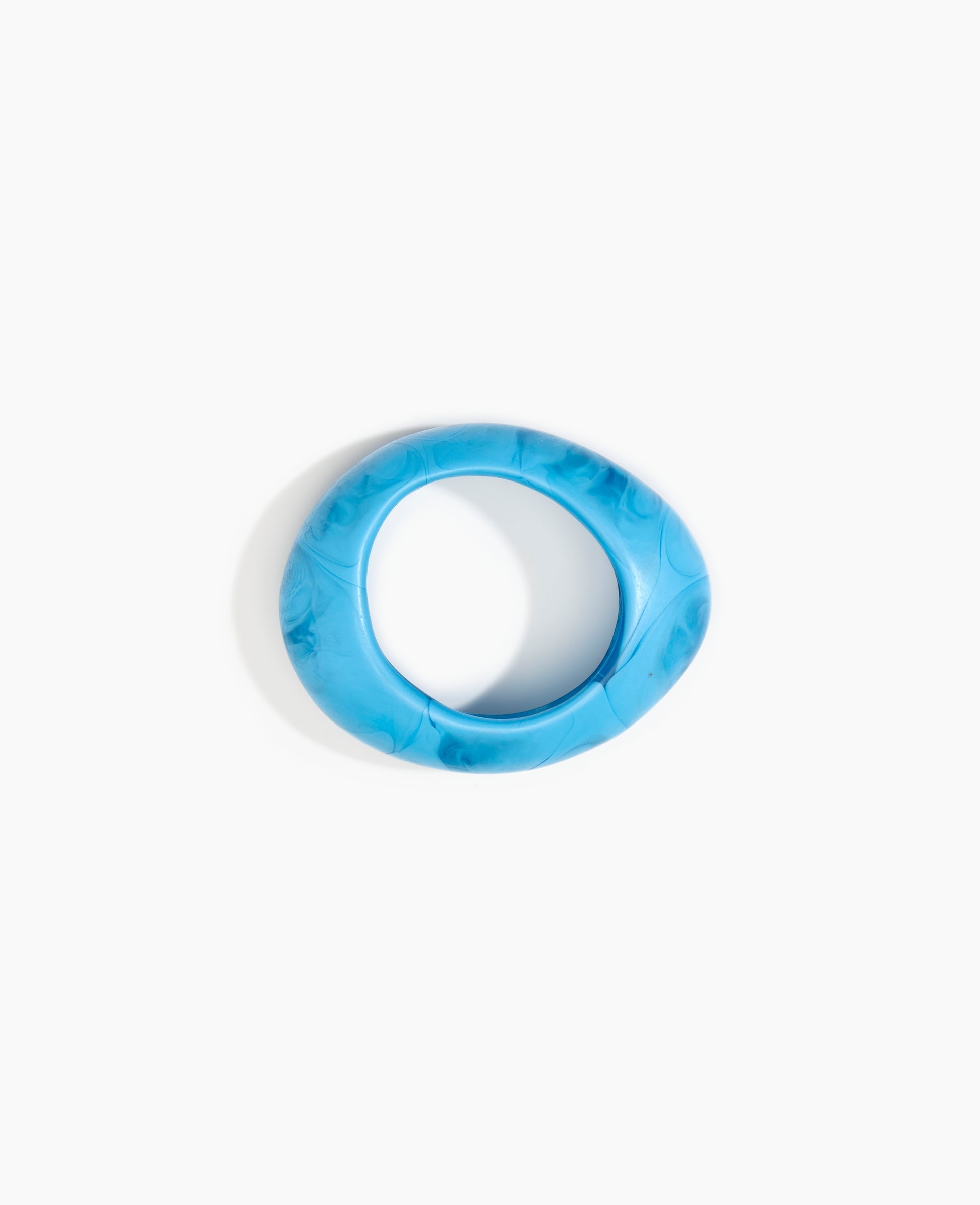 Dinosaur Designs Medium Rock Bangle Bracelets in Sky color resin with Wide Fit