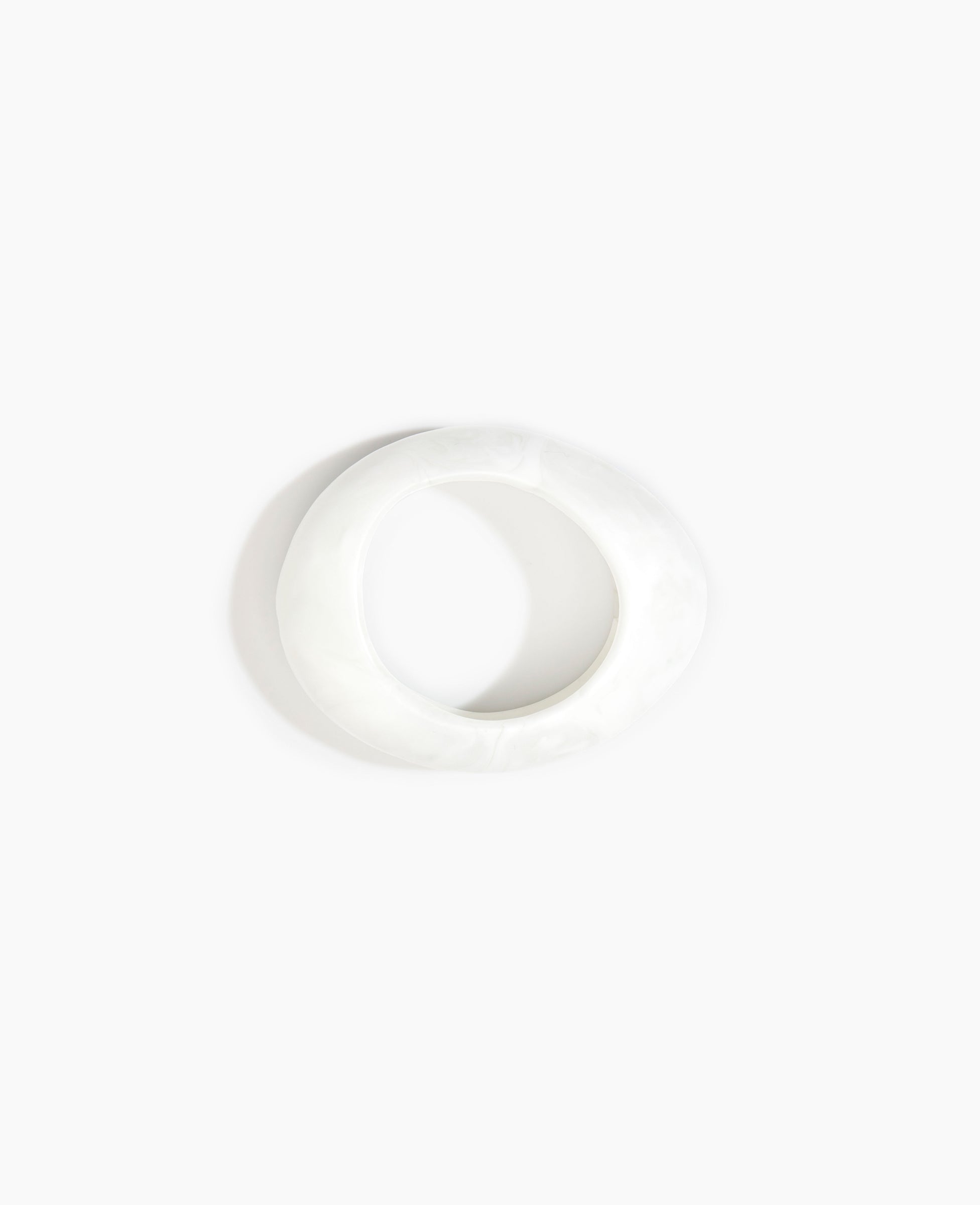 Dinosaur Designs Medium Rock Bangle Bracelets in Snow Swirl color resin with Wide Fit