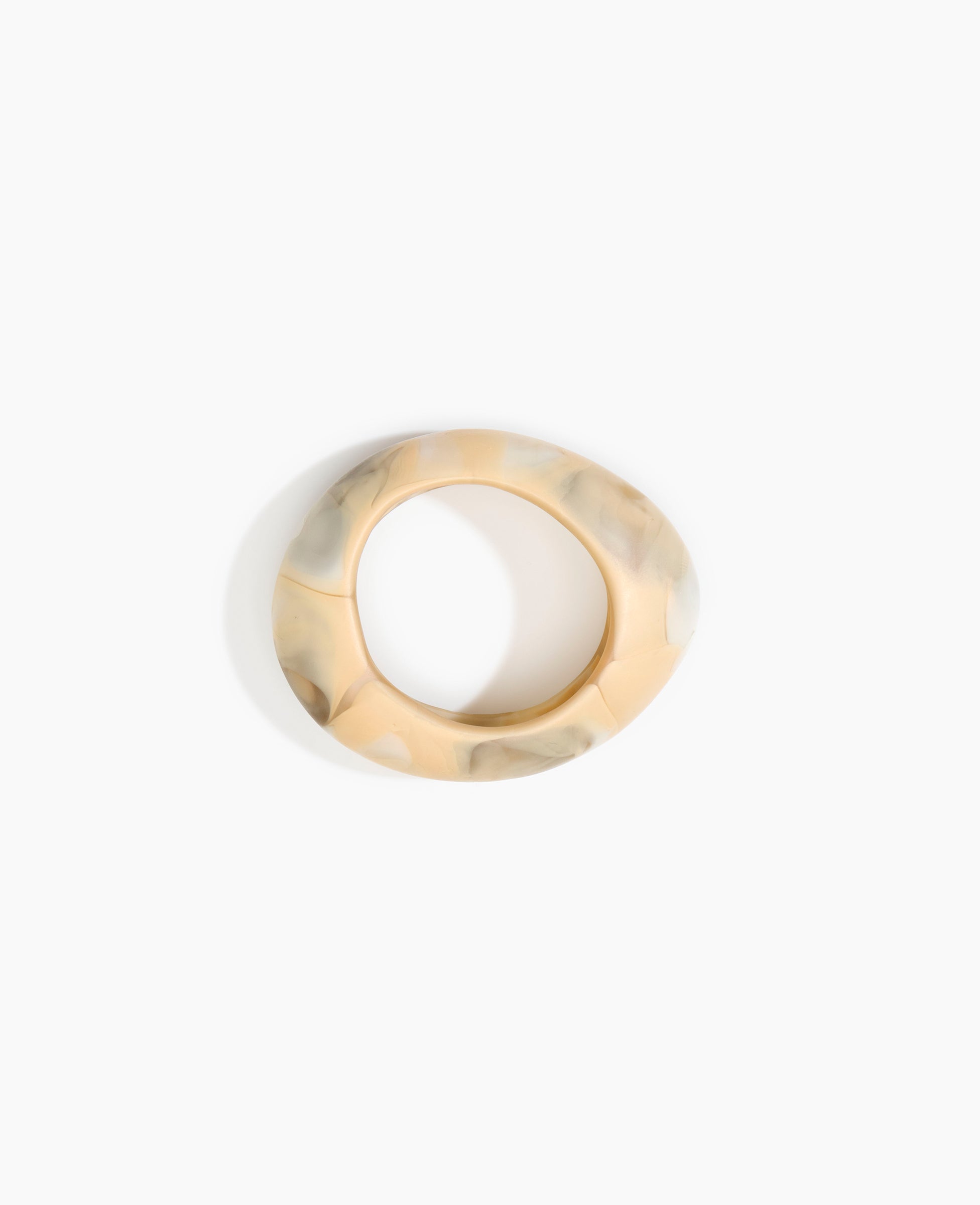 Dinosaur Designs Medium Rock Bangle Bracelets in Sandy Pearl color resin with Wide Fit