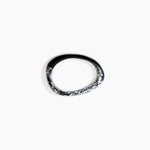 Dinosaur Designs Rock Wishbone Bangle Bracelets in Black Marble Colour resin with Wide Fit