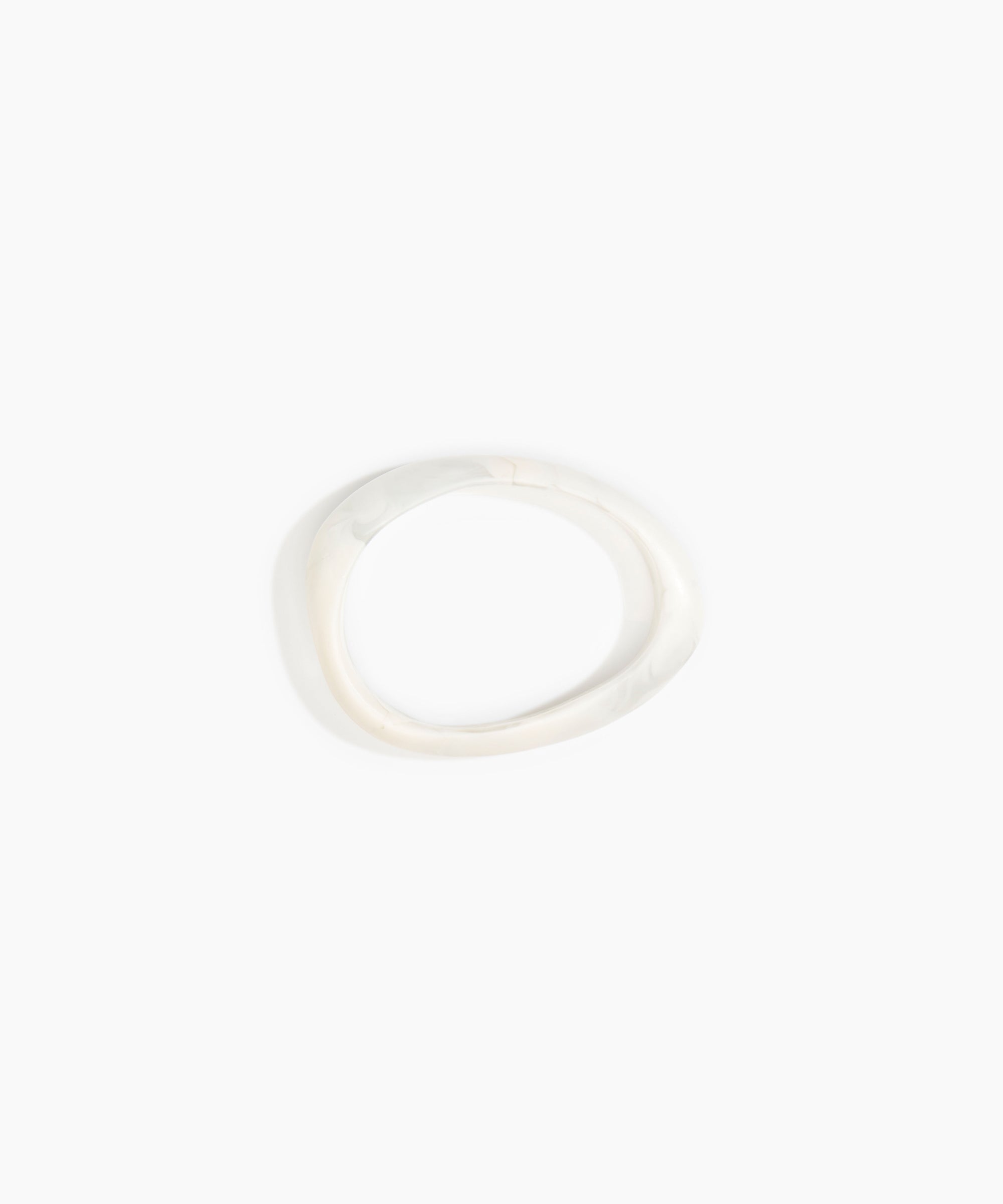 Dinosaur Designs Rock Wishbone Bangle in Chalk Swirl Colour resin with Wide Fit..