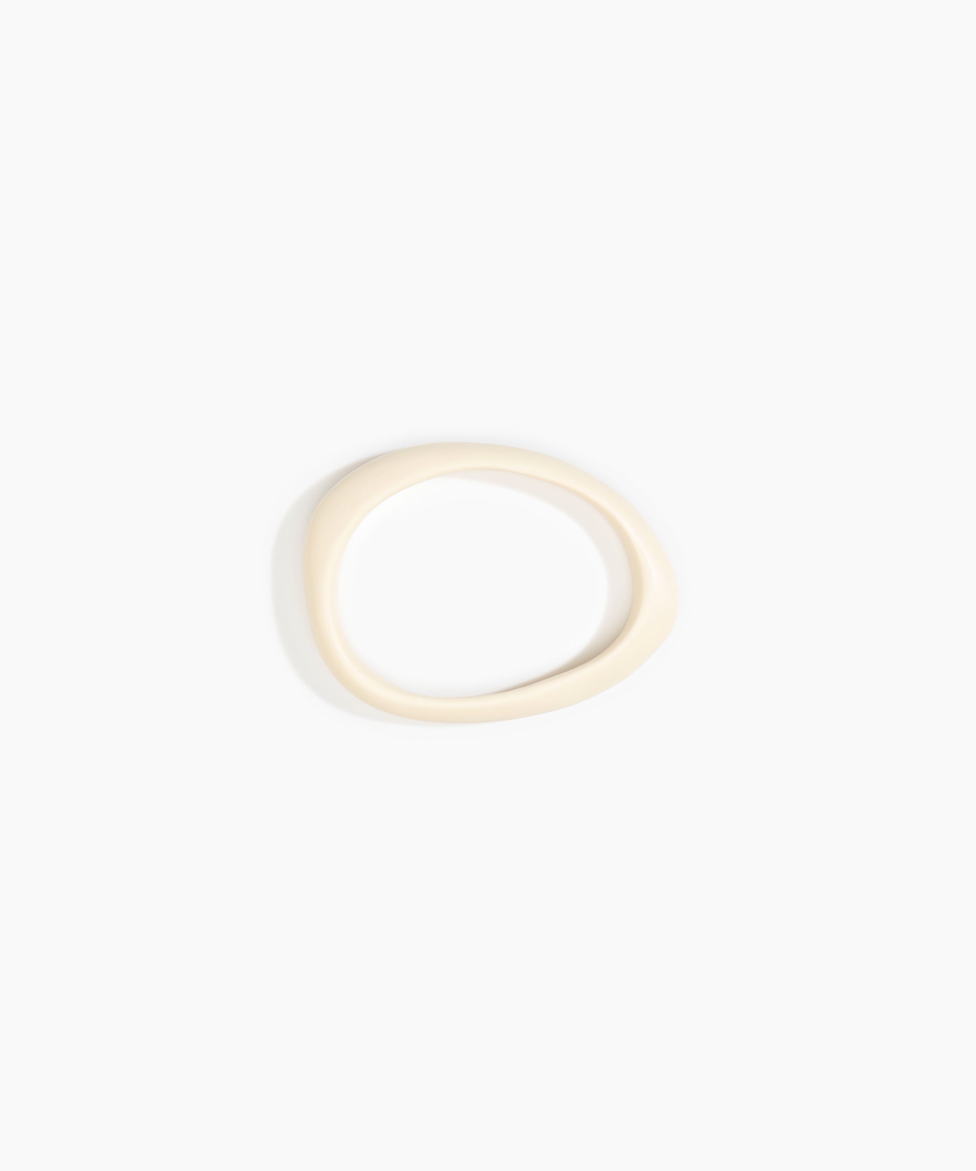 Dinosaur Designs Rock Wishbone Bangle in Cream Colour resin with Wide Fit..
