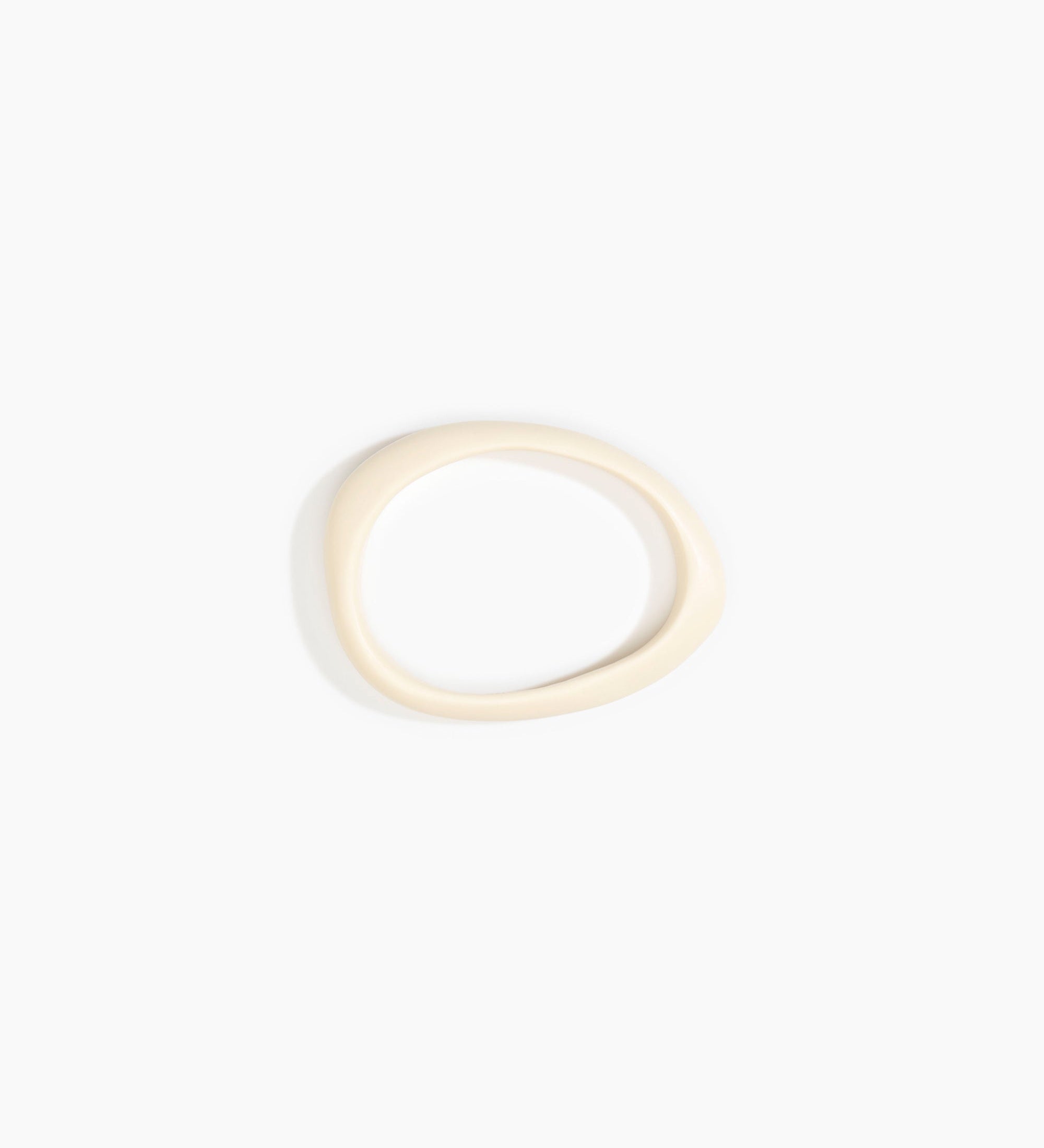 Dinosaur Designs Rock Wishbone Bangle Bracelets in Cream Colour resin with Wide Fit