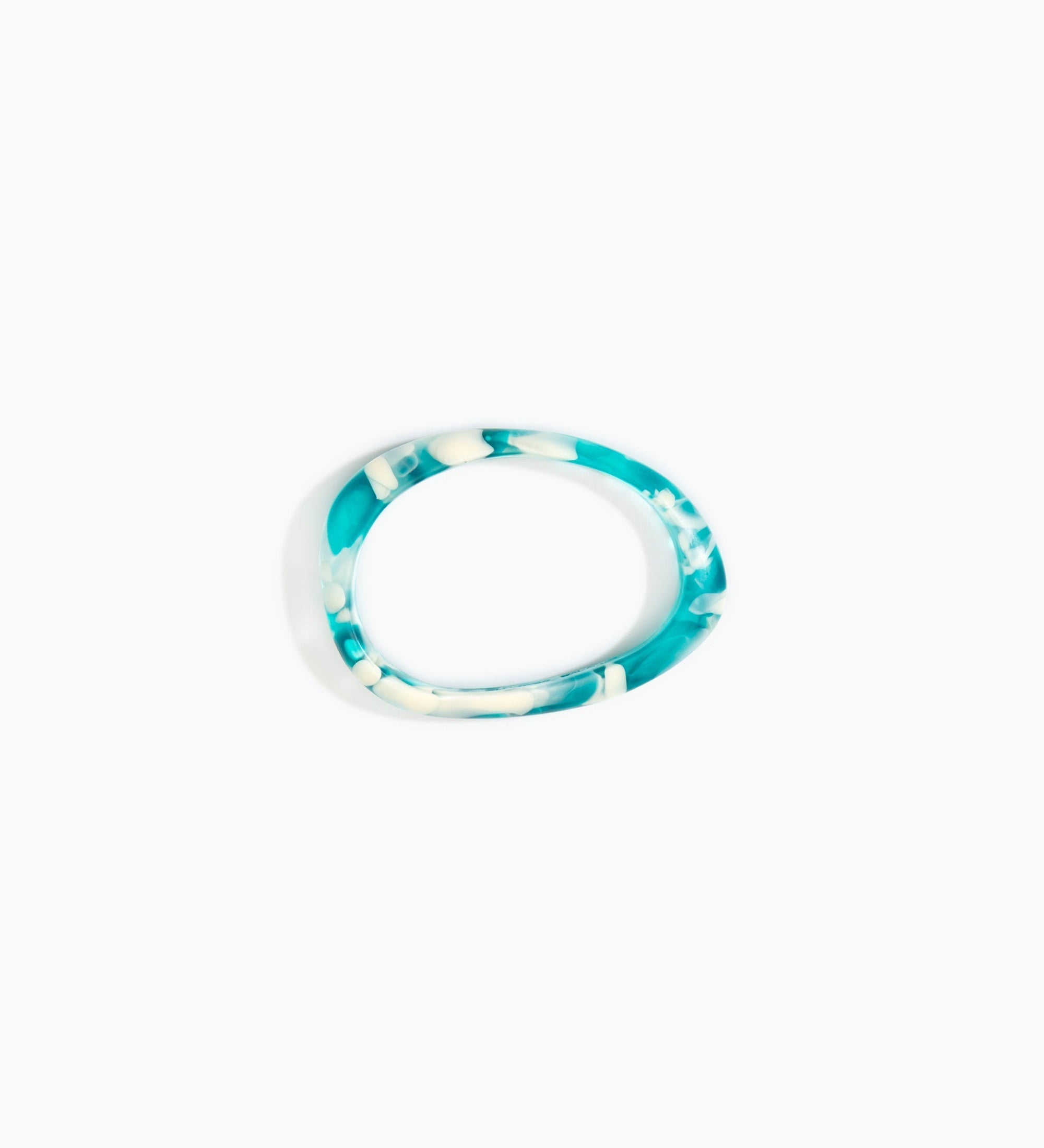 Dinosaur Designs Rock Wishbone Bangle Bracelets in Lagoon Colour resin with Wide Fit