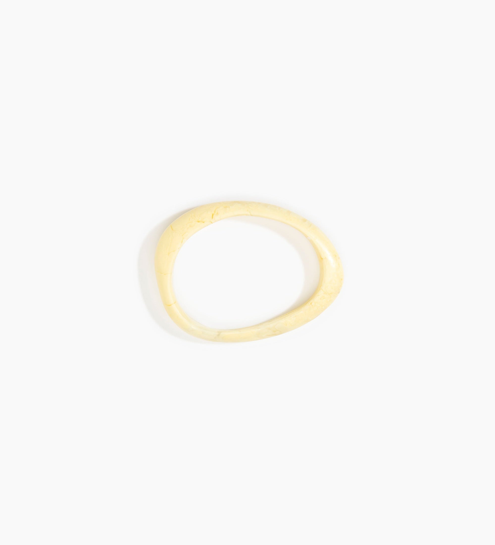 Dinosaur Designs Rock Wishbone Bangle Bracelets in Lemon Colour resin with Wide Fit