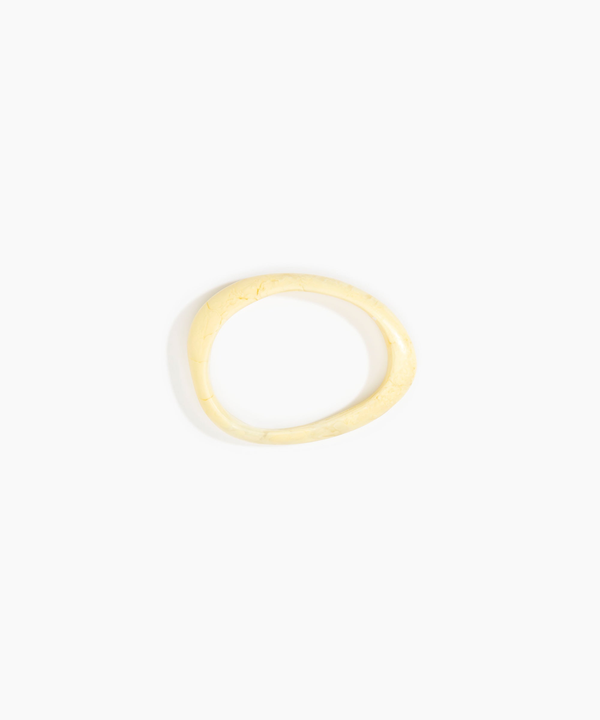Dinosaur Designs Rock Wishbone Bangle in Lemon Colour resin with Wide Fit..