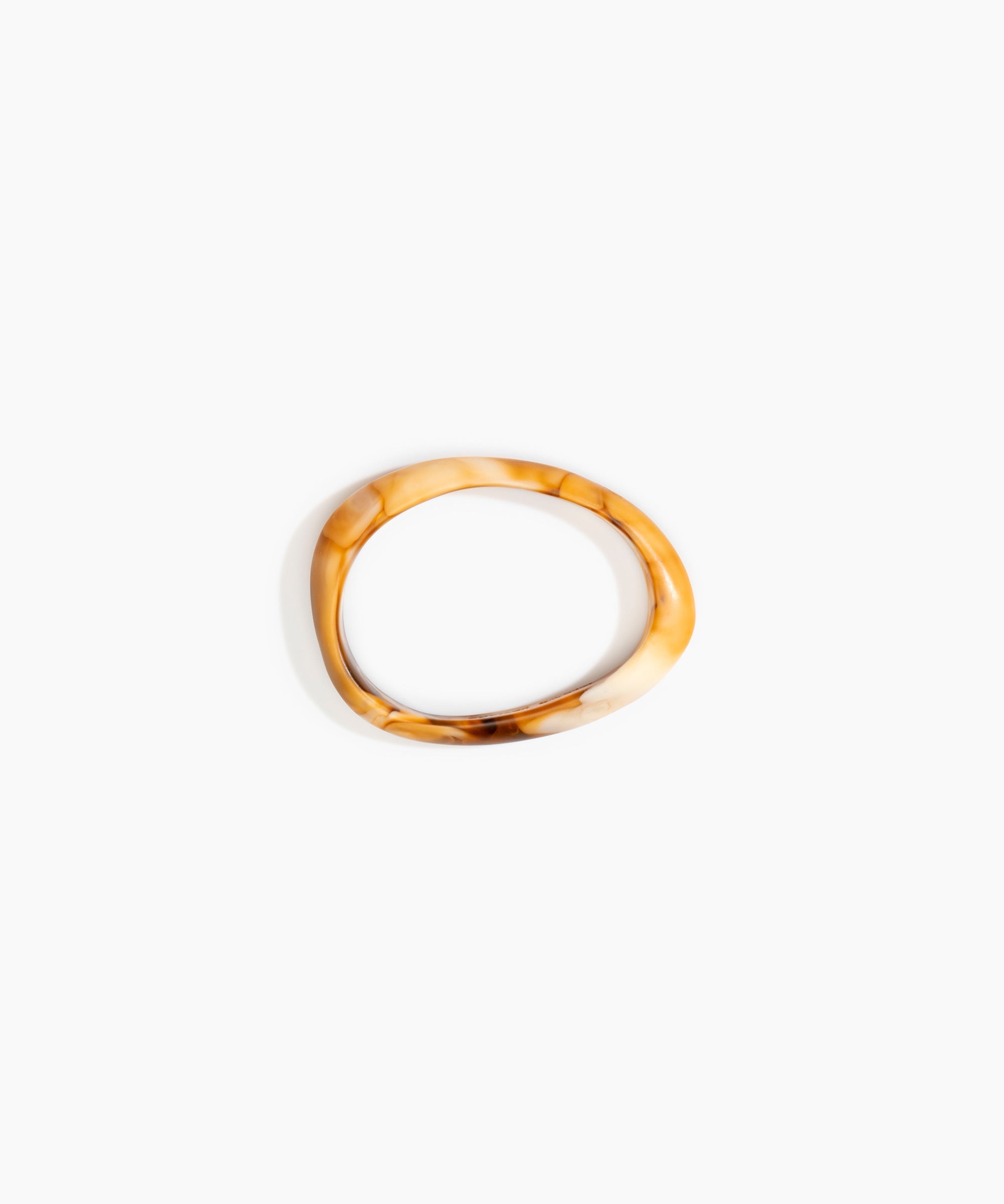 Dinosaur Designs Rock Wishbone Bangle Bracelets in Light Horn Colour resin with Wide Fit