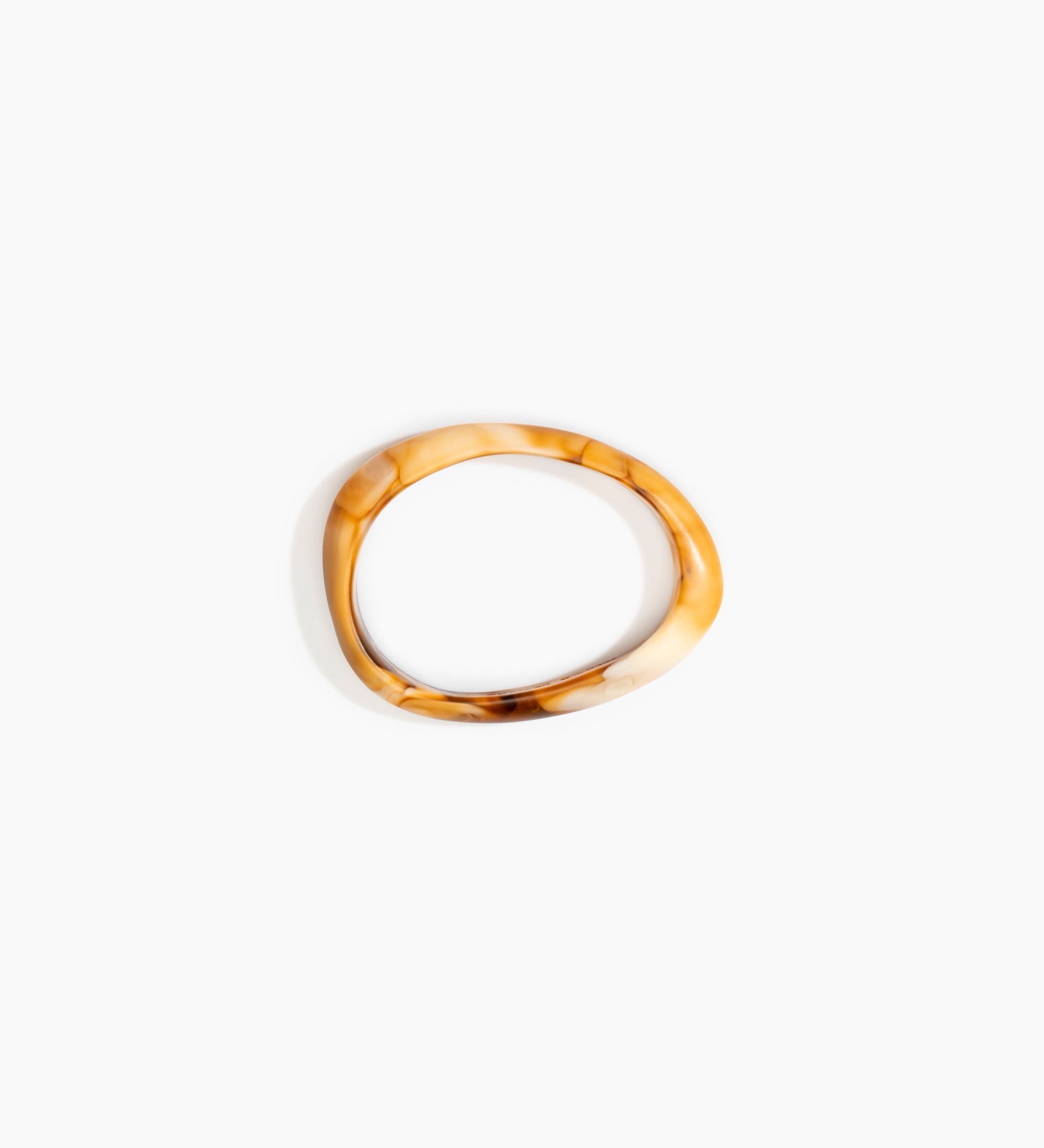 Dinosaur Designs Rock Wishbone Bangle Bracelets in Light Horn Colour resin with Wide Fit
