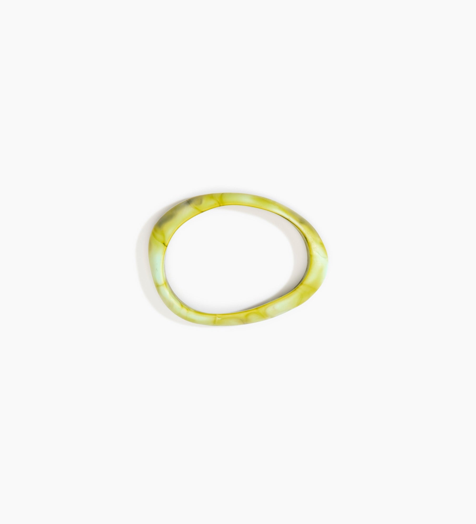 Dinosaur Designs Rock Wishbone Bangle Bracelets in Malachite Colour resin with Wide Fit