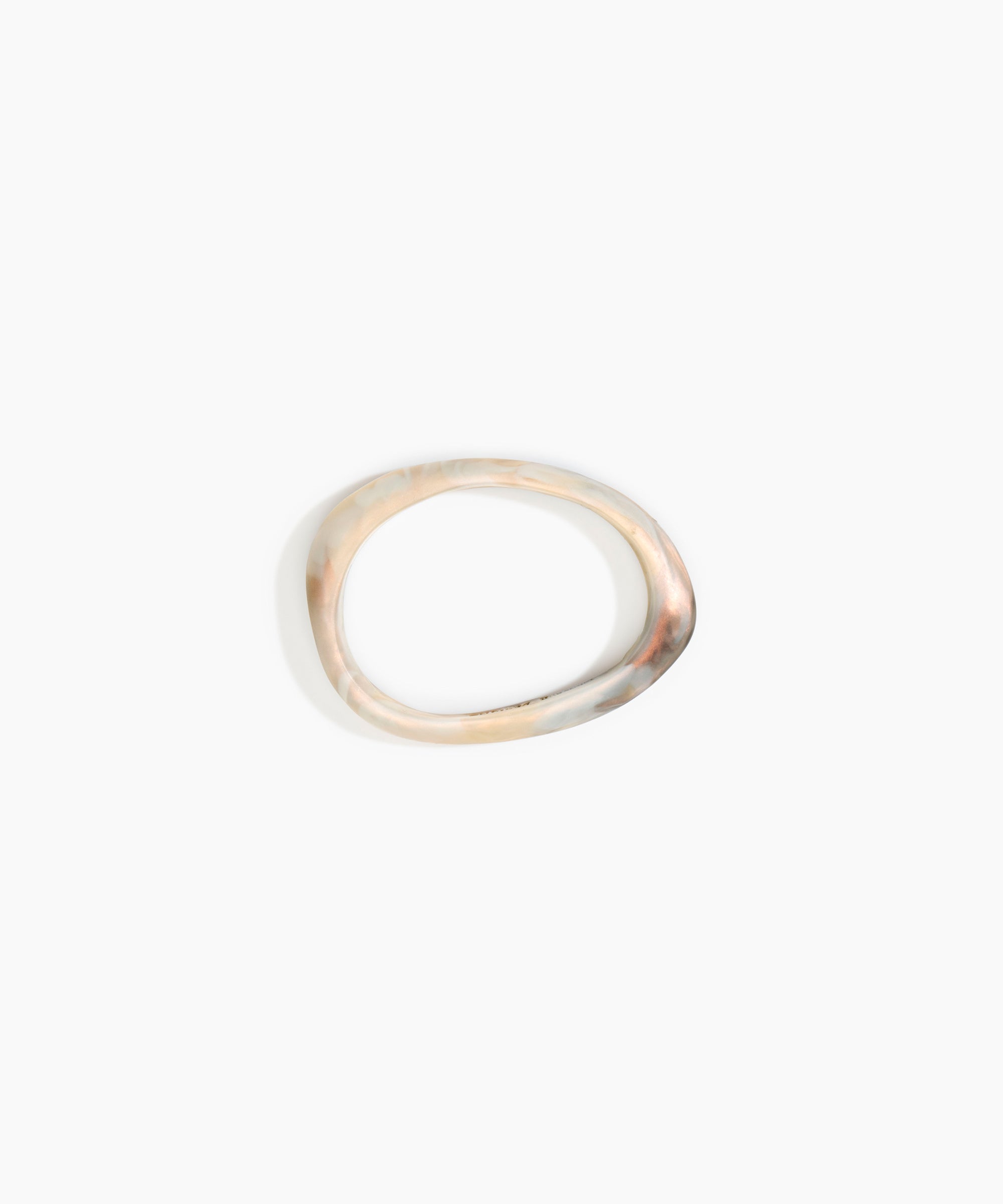 Dinosaur Designs Rock Wishbone Bangle Bracelets in Sandy Pearl Colour resin with Wide Fit