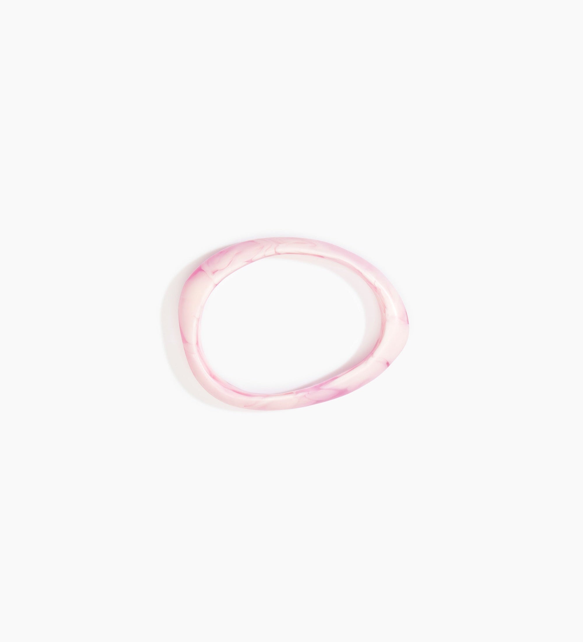 Dinosaur Designs Rock Wishbone Bangle Bracelets in Shell Pink Colour resin with Wide Fit