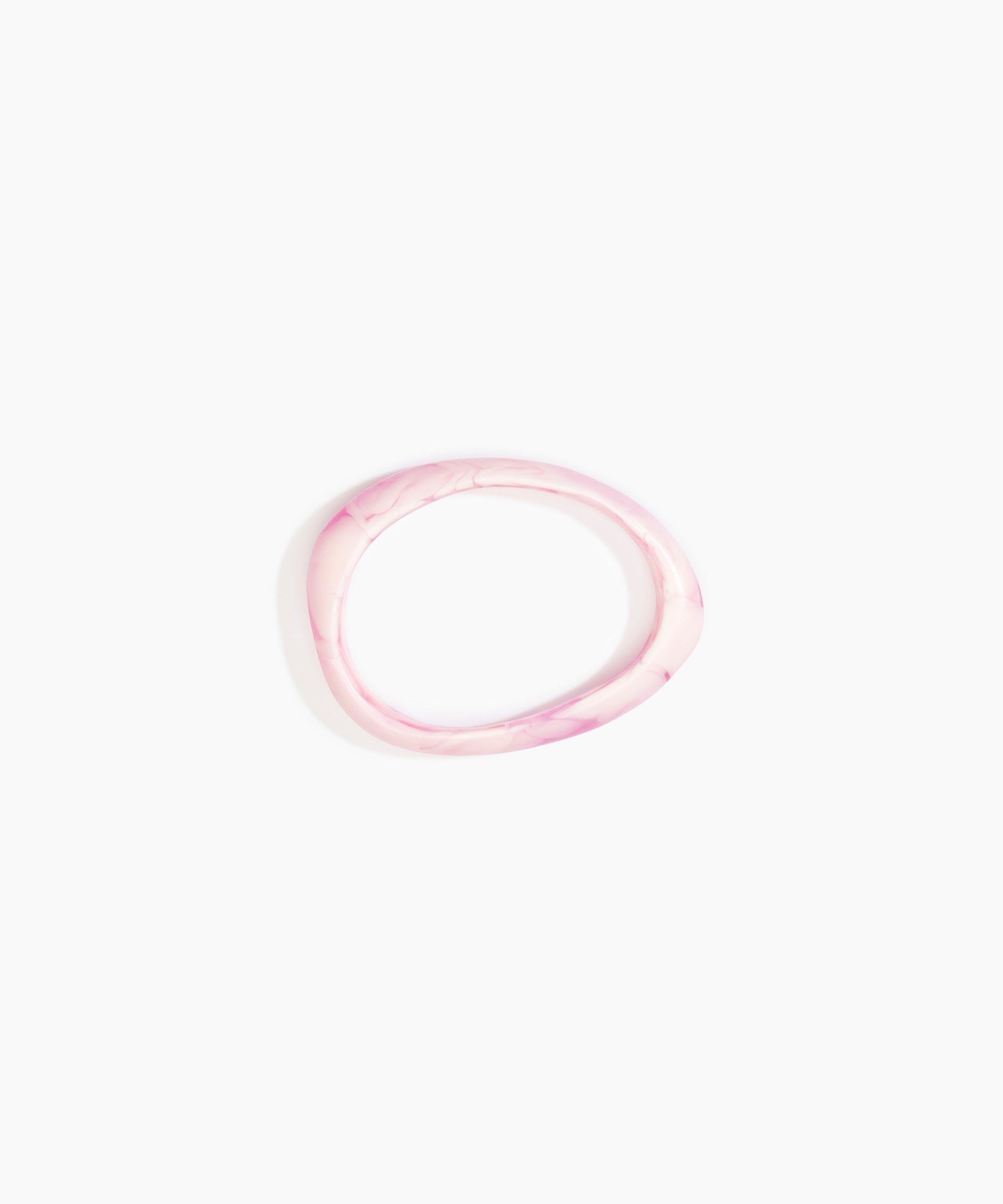 Dinosaur Designs Rock Wishbone Bangle Bracelets in Shell Pink Colour resin with Wide Fit
